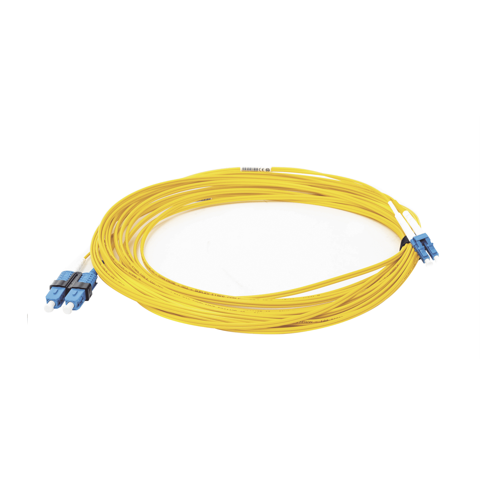 Jumper de Fibra Óptica Monomodo (OS2), XGLO, LC/UPC-SC/UPC Duplex, OFNR, Color Amarillo, 10 Metros FJ2-LCUSCUL-10 - SIEMON