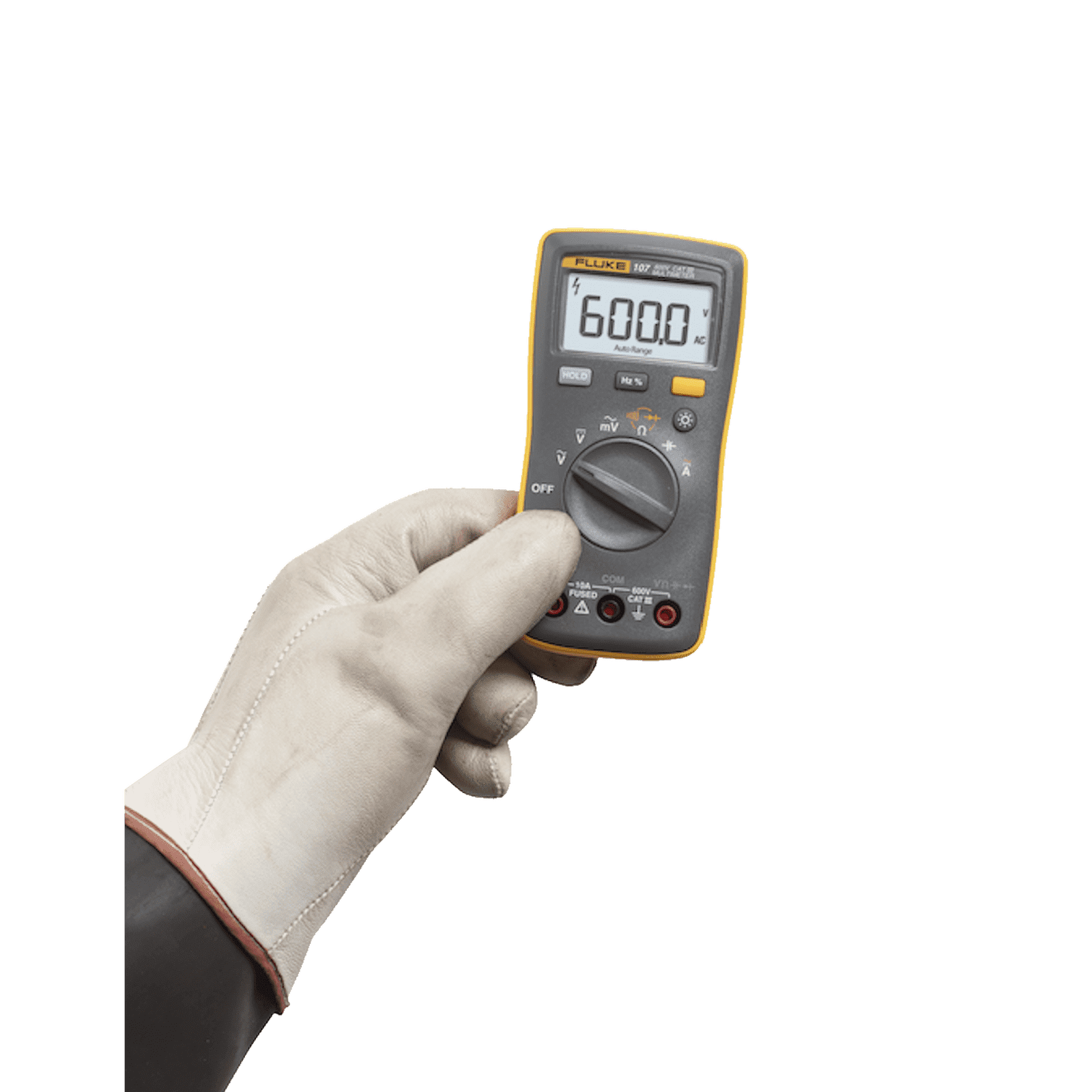 Multímetro Digital de Tamaño Compacto, Para Medición de Corriente y Tensión, Uso con Voltaje Máximo de 600 V, Pantalla LED Retroiluminada FLUKE-107ESP - FLUKE