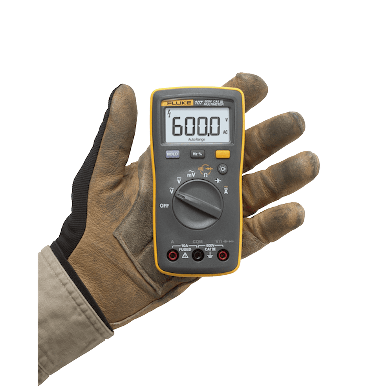Multímetro Digital de Tamaño Compacto, Para Medición de Corriente y Tensión, Uso con Voltaje Máximo de 600 V, Pantalla LED Retroiluminada FLUKE-107ESP - FLUKE