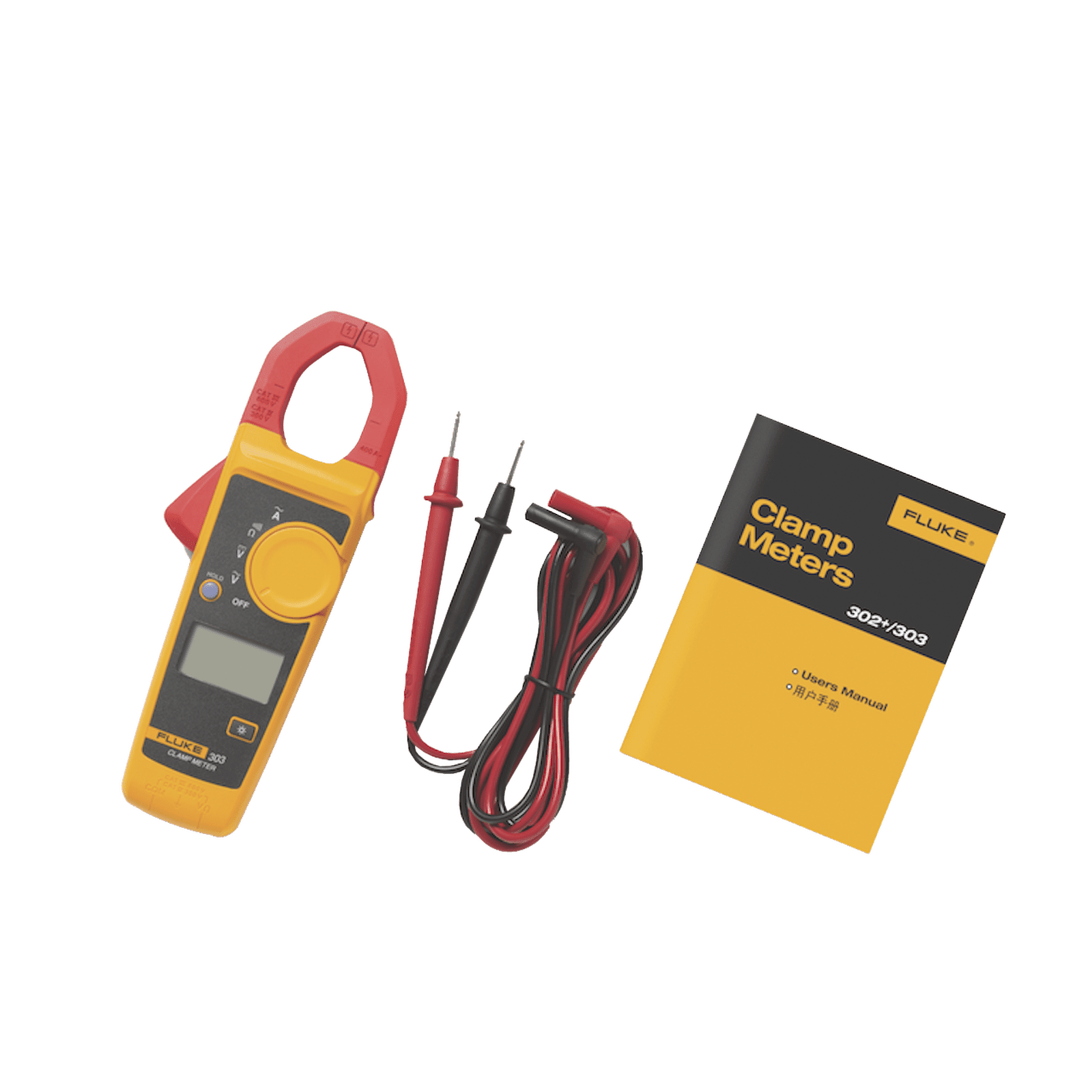 Amperimetro de Gancho, Para Medida de Corriente en CA de 600 A y Tensión en CA y CC de 600V FLUKE-303/EMESP - FLUKE