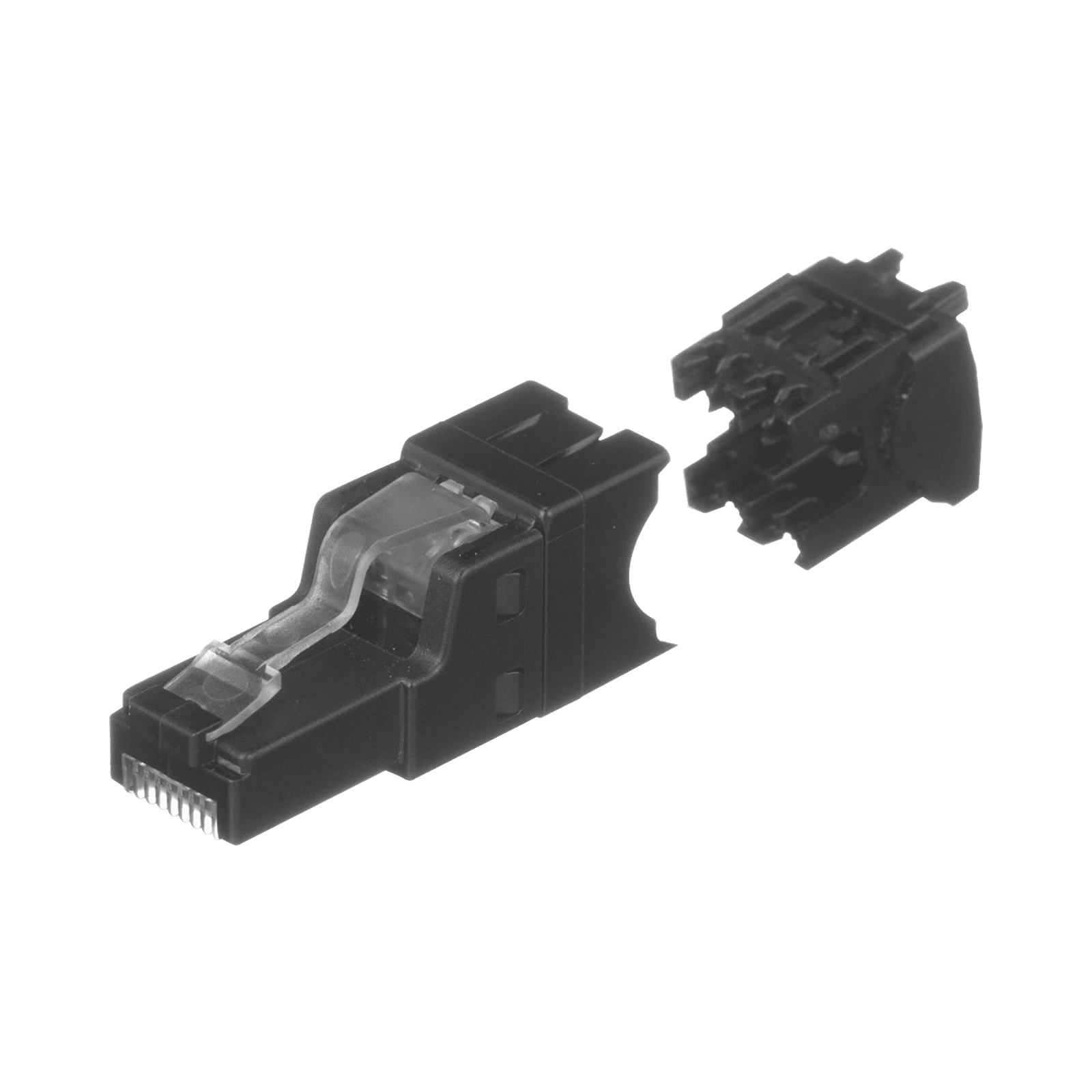 Plug RJ45 UTP, Instalación Recta, Terminación en Campo Certificable, Compatible con Cat5e, Cat6 y Cat6A, Color Negro FP6X88MTG - PANDUIT