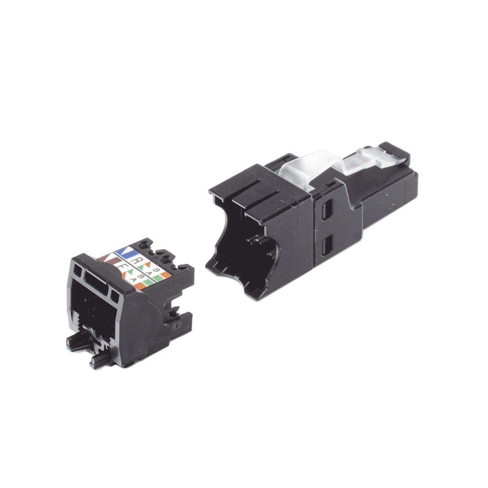 Plug RJ45 UTP, Instalación Recta, Terminación en Campo Certificable, Compatible con Cat5e, Cat6 y Cat6A, Color Negro FP6X88MTG - PANDUIT
