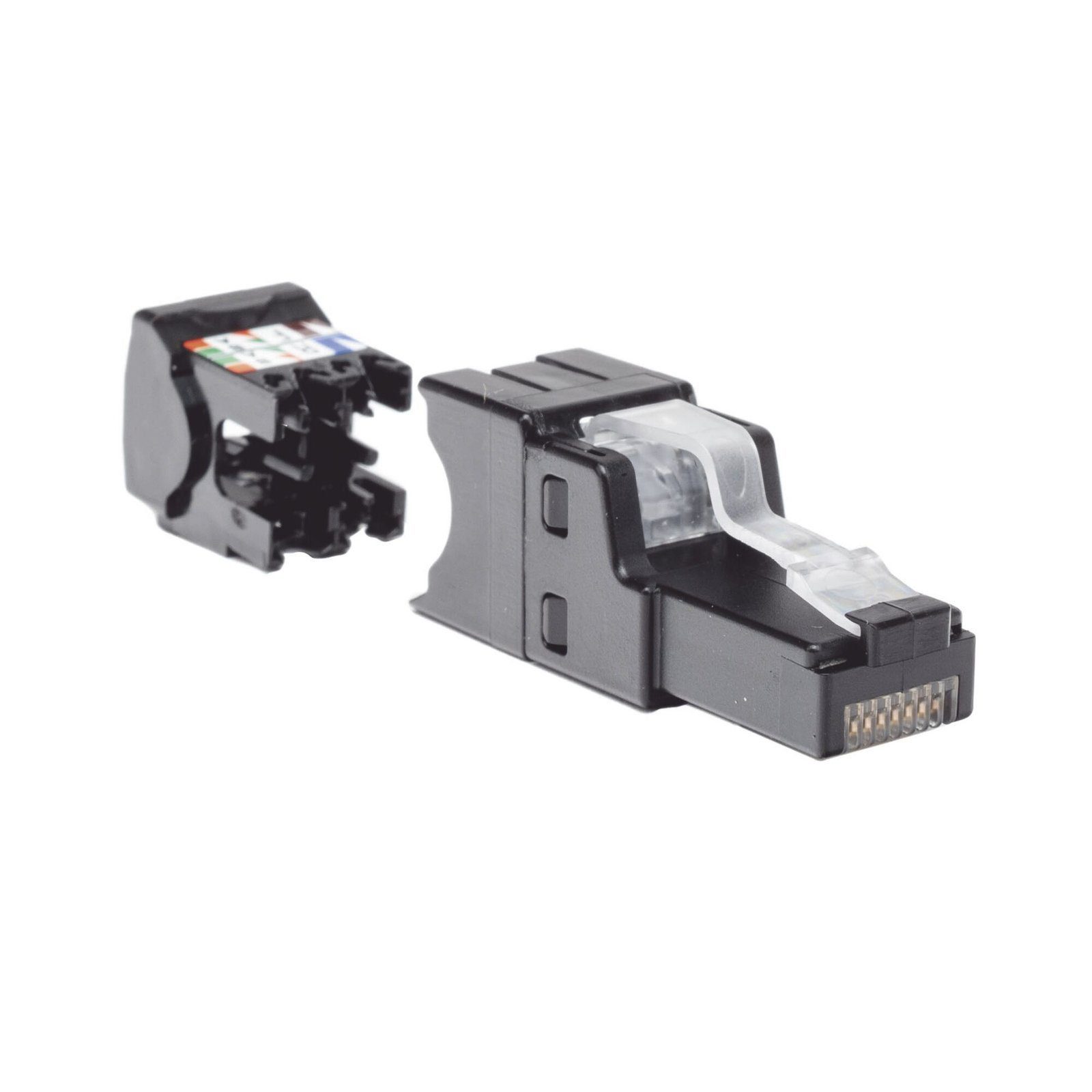 Plug RJ45 UTP, Instalación Recta, Terminación en Campo Certificable, Compatible con Cat5e, Cat6 y Cat6A, Color Negro FP6X88MTG - PANDUIT