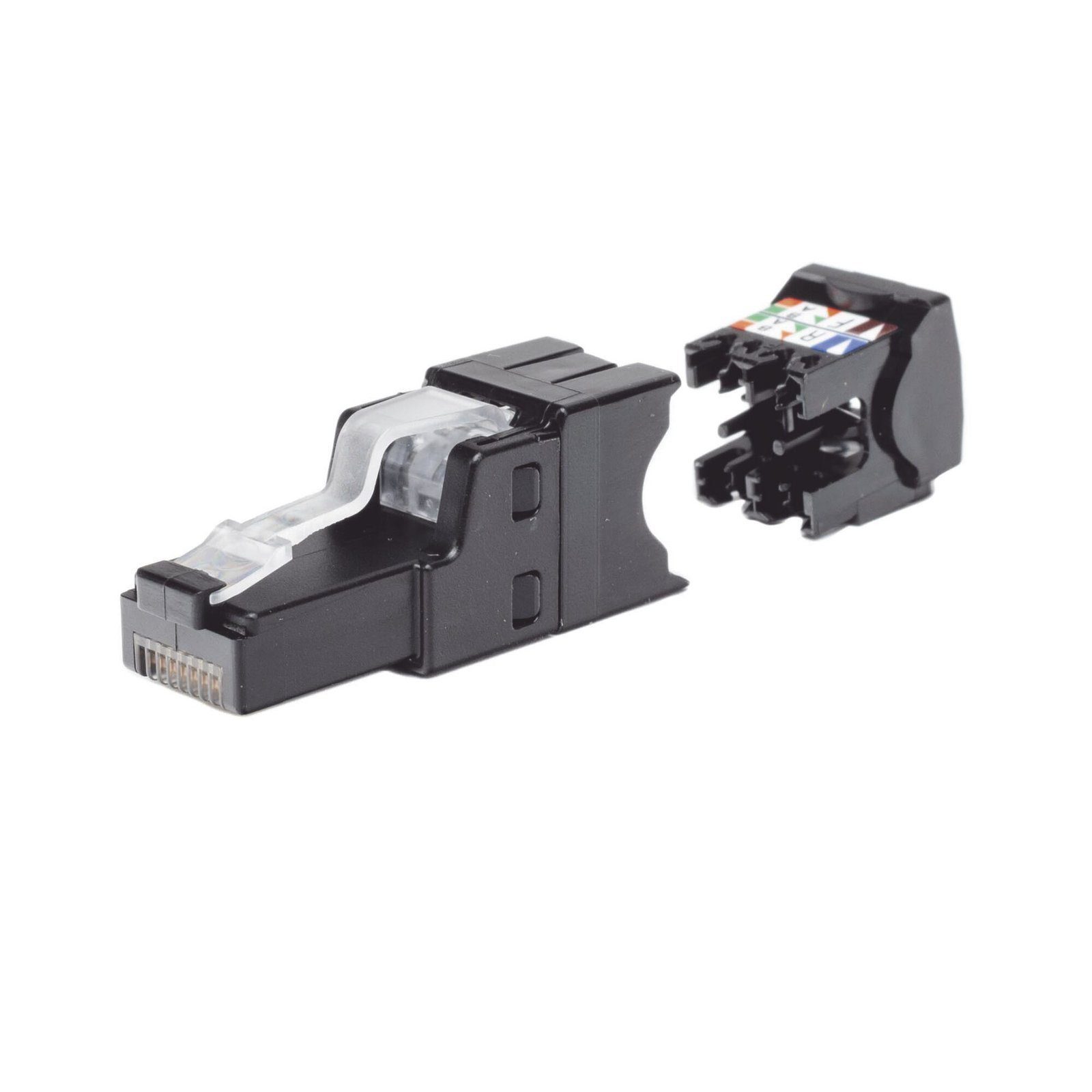 Plug RJ45 UTP, Instalación Recta, Terminación en Campo Certificable, Compatible con Cat5e, Cat6 y Cat6A, Color Negro FP6X88MTG - PANDUIT
