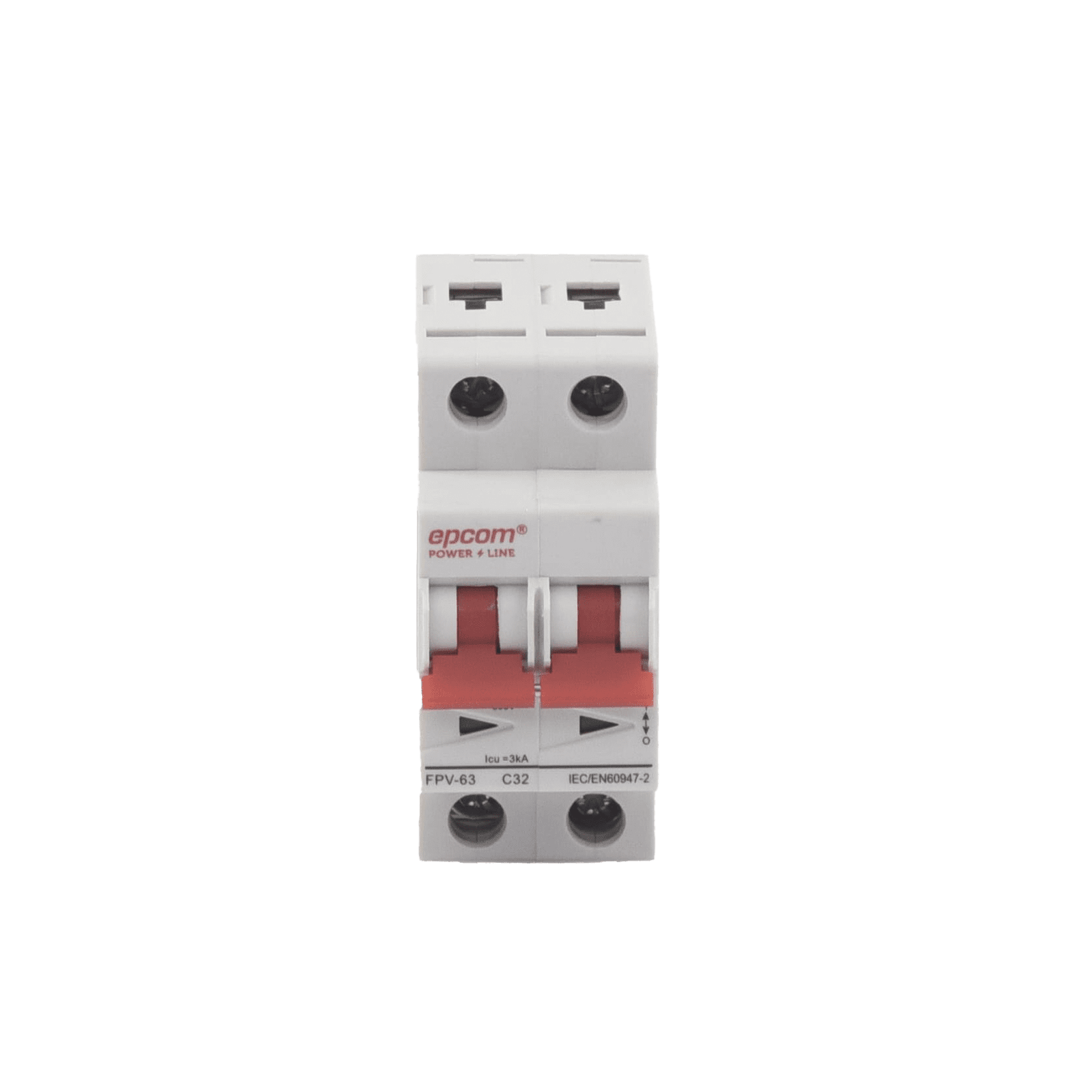 Protección Térmica/ Interruptor 2P, 32A, Corriente Directa 800 Vcc para Aplicación Fotovoltaica Montaje Riel DIN FPV632PC32 - EPCOM POWERLINE