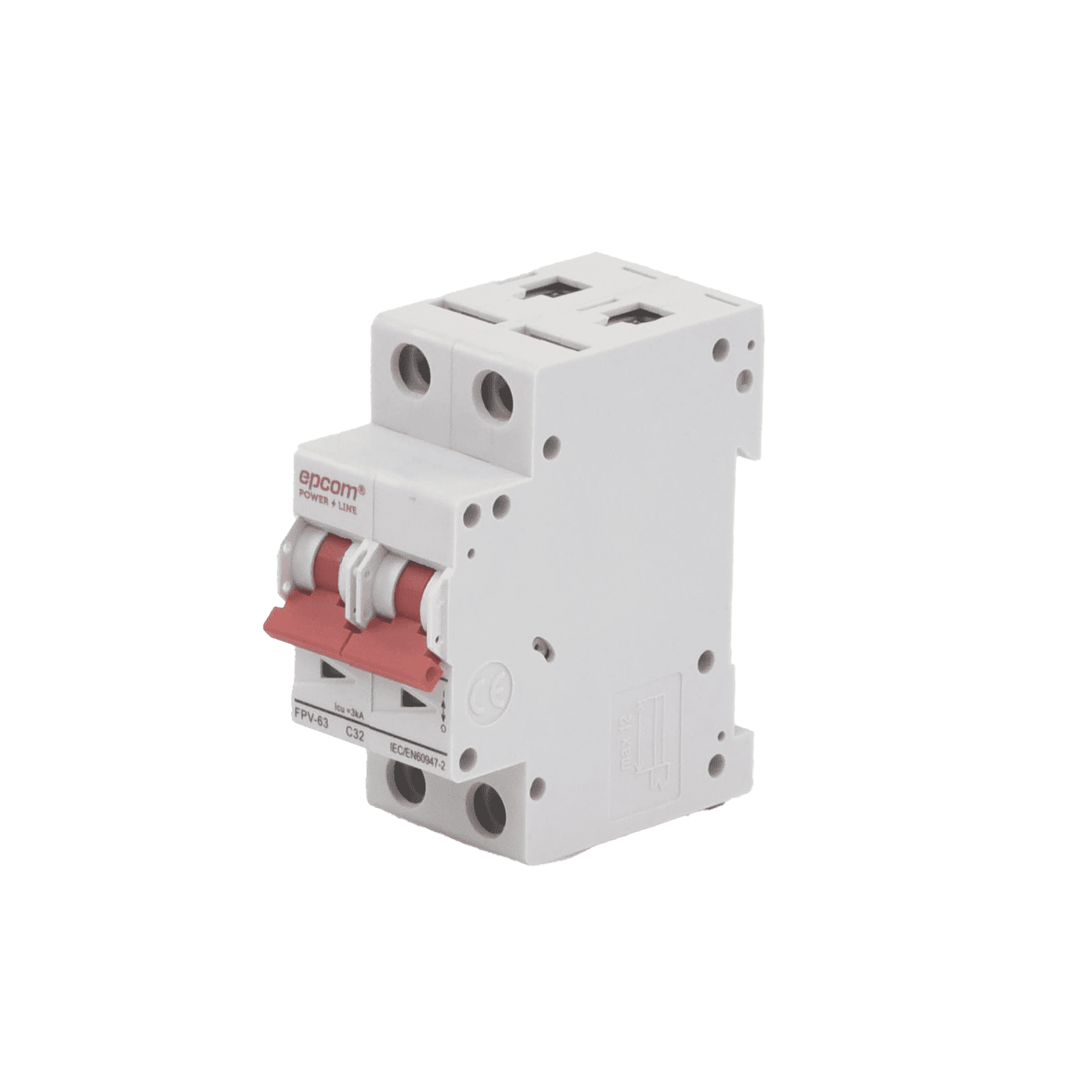 Protección Térmica/ Interruptor 2P, 32A, Corriente Directa 800 Vcc para Aplicación Fotovoltaica Montaje Riel DIN FPV632PC32 - EPCOM POWERLINE