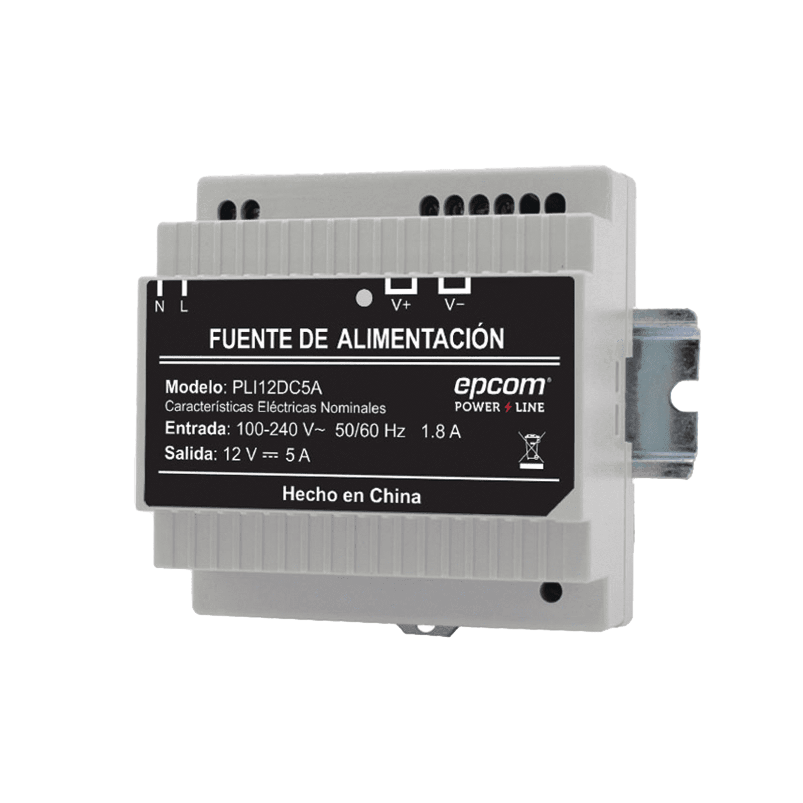 Fuente Industrial Epcom Power Line 12 Vcc 5Amperes PLI-12-DC-5A - EPCOM POWERLINE