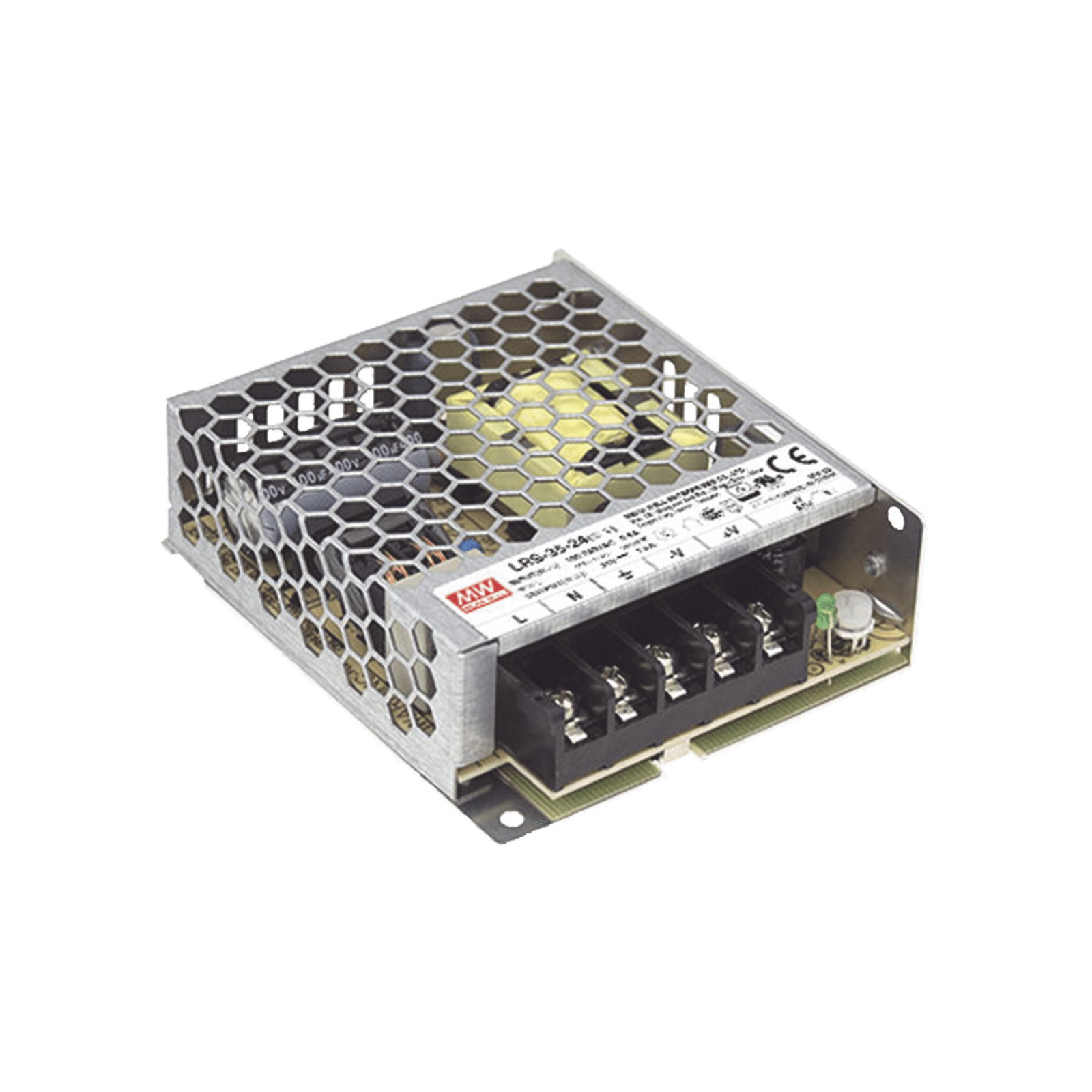 Fuente de Poder Industrial Conmutada 35W de Potencia, 24Vcc, 1.5A LRS3524 - MEANWELL