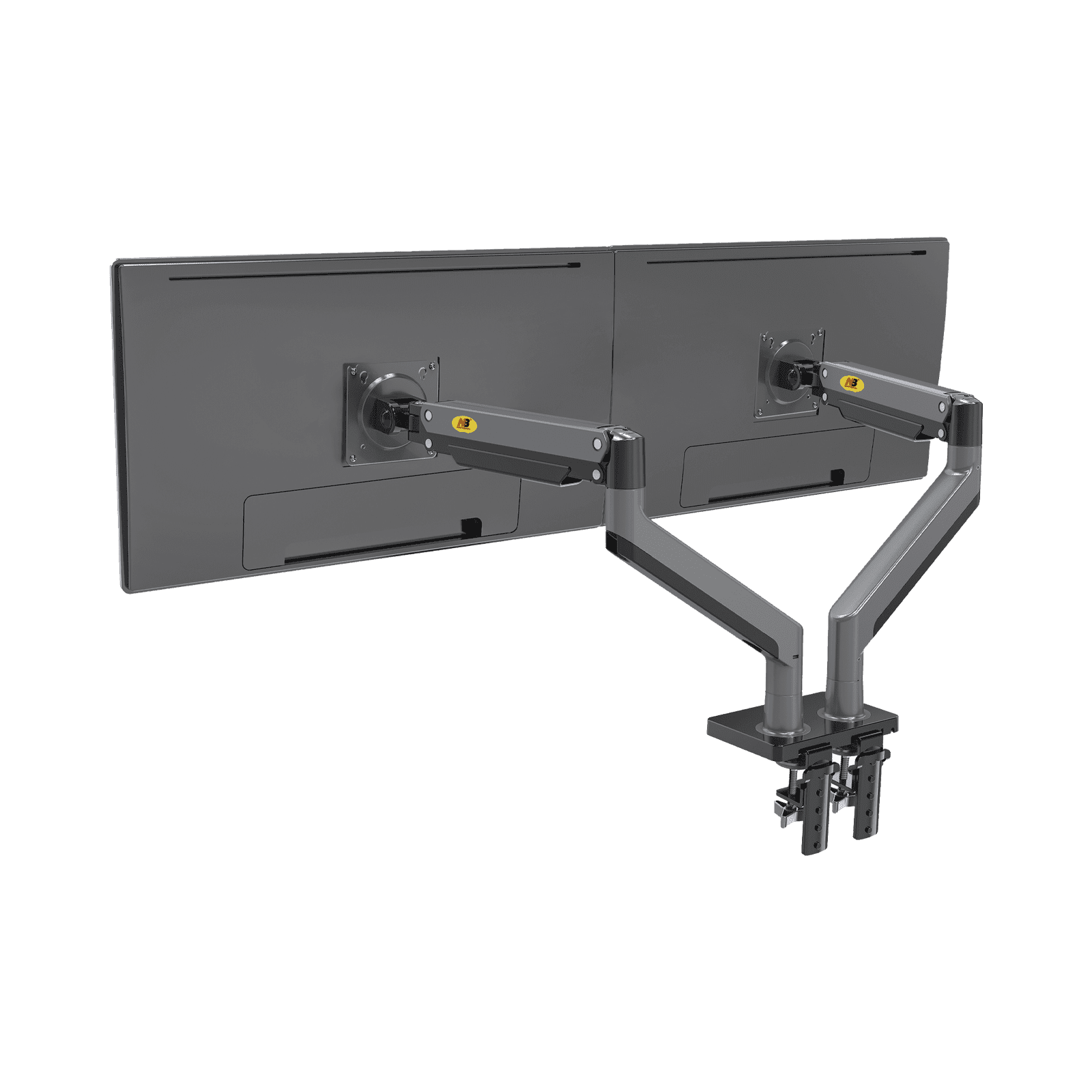 Montaje de Escritorio articulado para 2 monitores de 22″-32″ / Soporta hasta 15 kg x brazo / Vesa 75 x 75 / 100 x 100 / Acero / Giro: 360° G35NB - EPCOM