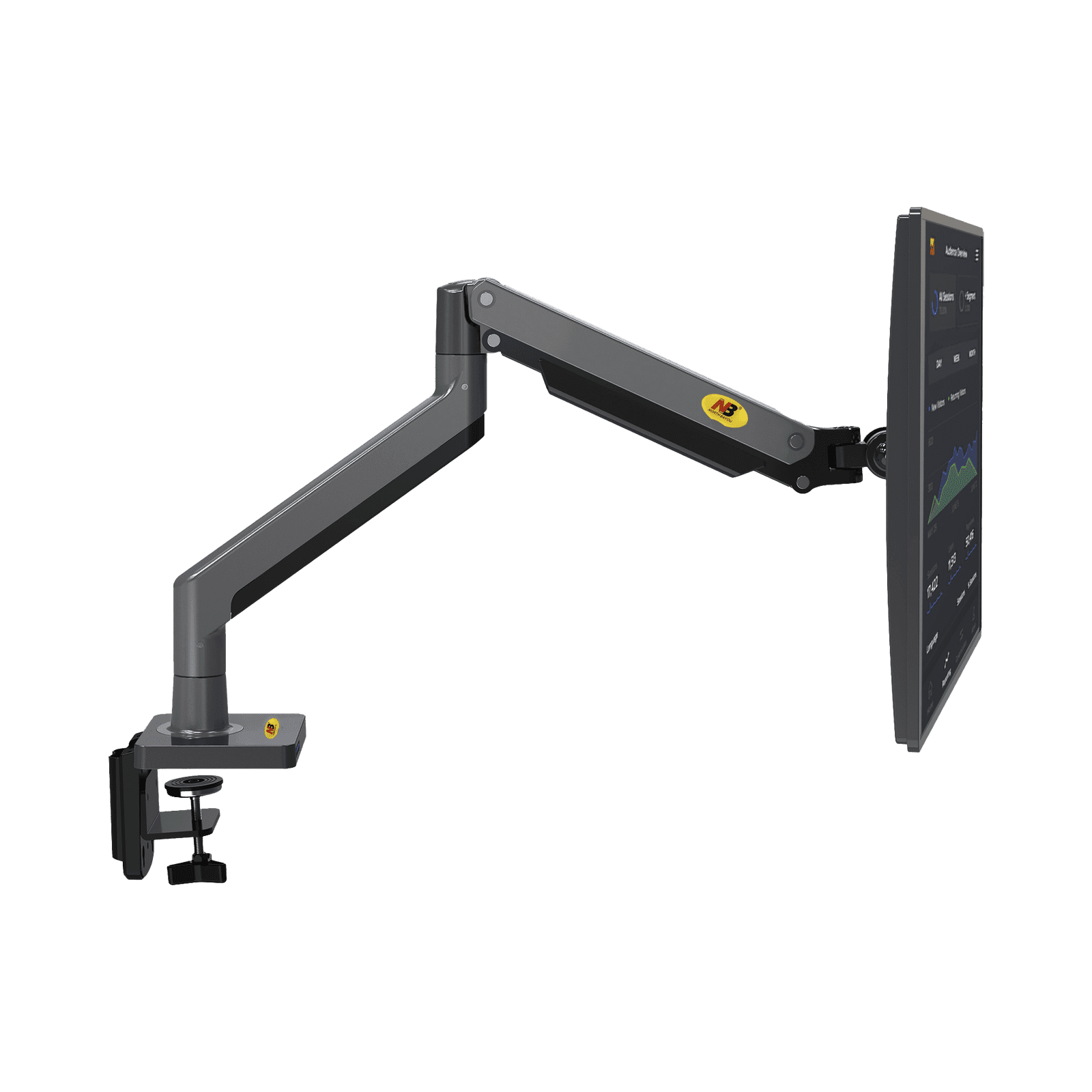 Montaje de Escritorio Articulado para Monitores de 22-40″ / Soporta hasta 15 kg / Vesa 75 x 75 / 100 x 100 / Acero / Giro: 360° G45-NB - EPCOM