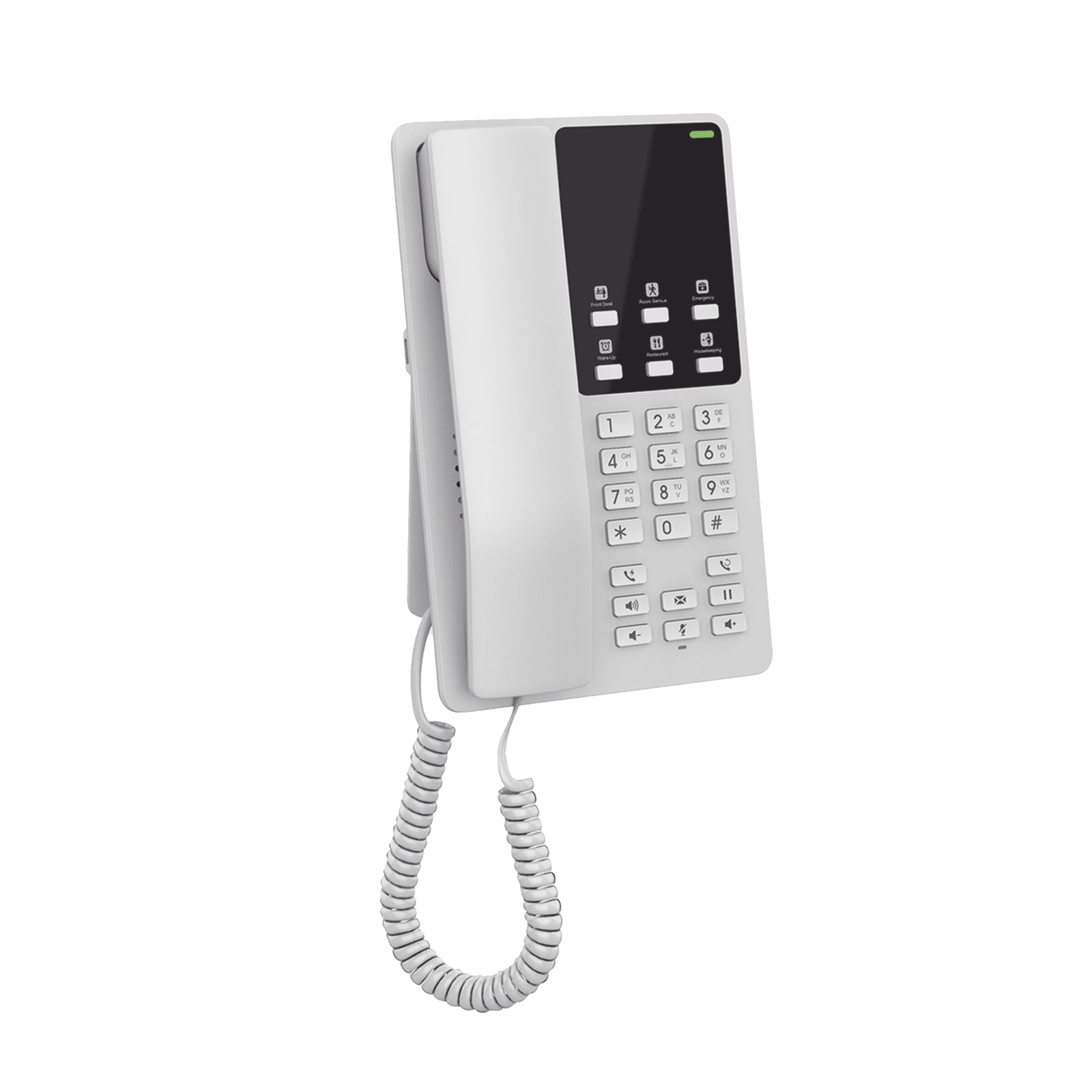 Teléfono IP Hotelero, 2 líneas SIP con 2 cuentas, codec Opus, IPV4/IPV6, color blanco, con gestión en la nube GDMS GHP620 - Grandstream