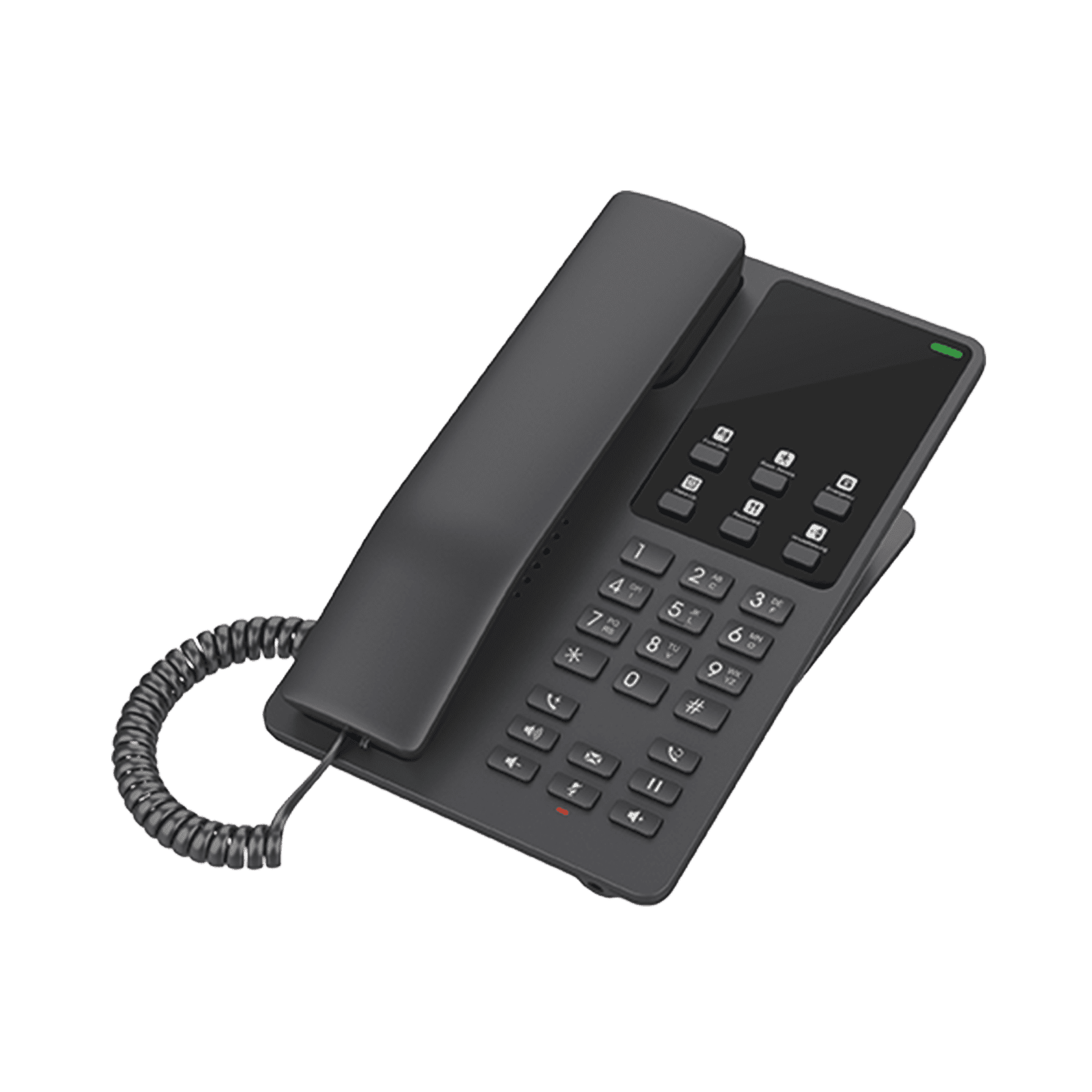 Teléfono IP Hotelero Wi-Fi, 2 líneas SIP con 2 cuentas, codec Opus, IPV4/IPV6, color negro, con gestión en la nube GDMS GHP621W - Grandstream