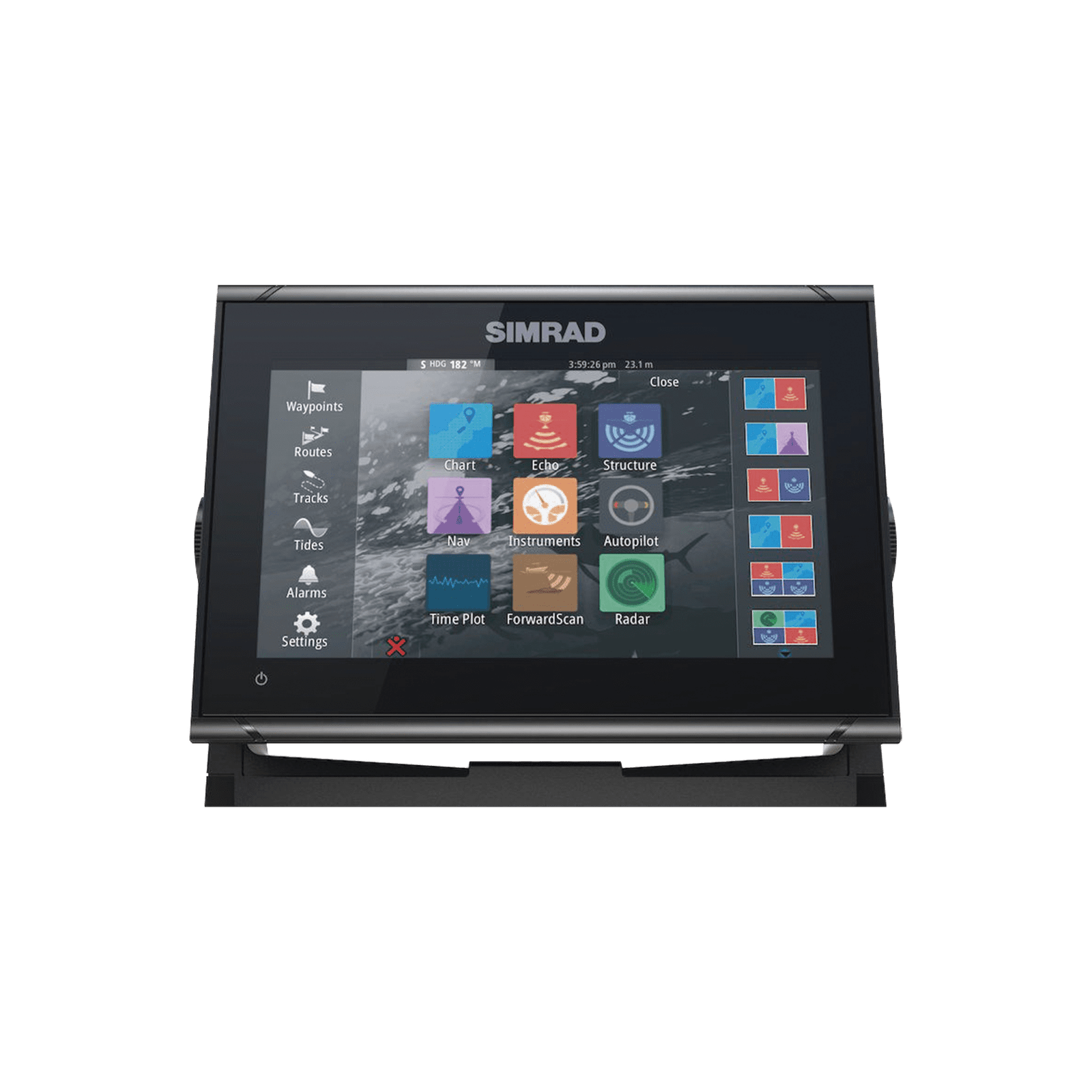 GO9 Pantalla de navegación de 9″ touch screen multi-funcional para radar, fishfinder, y control automático de navegación. 000-14444-001 - SIMRAD