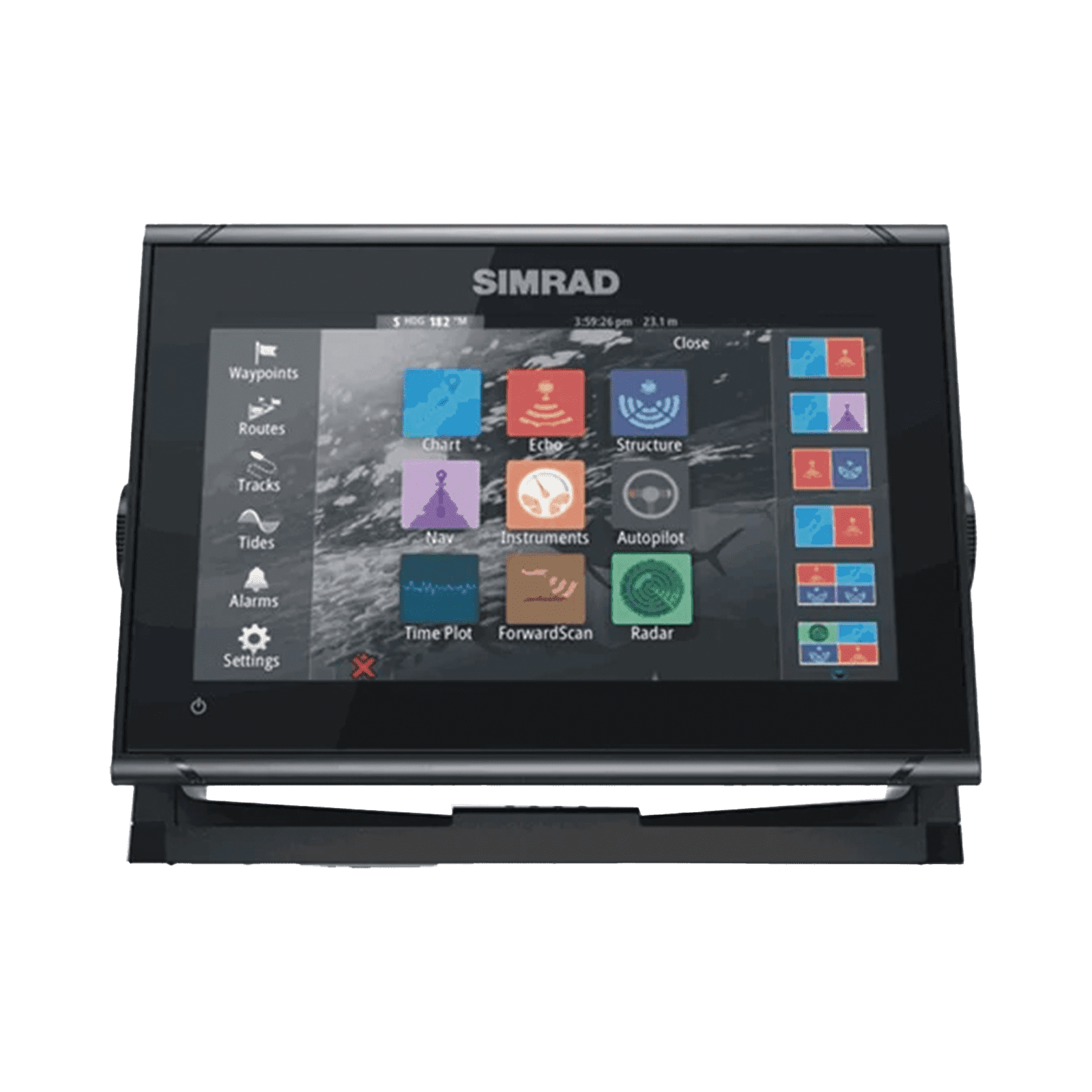 GO9 pantalla de navegación de 9″ touch screen multi-funcional con transductor de 83/200 kHz incluido. 000-16293-001 - SIMRAD
