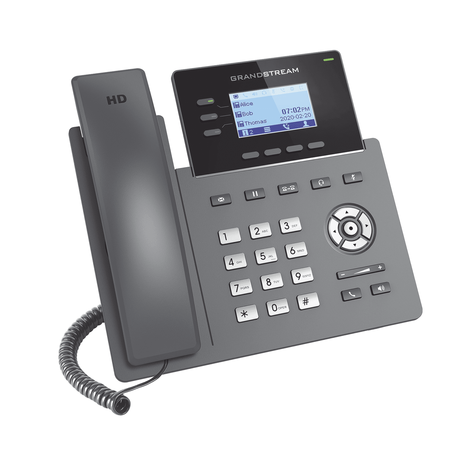 Teléfono IP Grado Operador, 3 líneas SIP con 6 cuentas, puertos Gigabit, codec Opus, IPV4/IPV6 con gestión en la nube GDMS GRP2603 - Grandstream