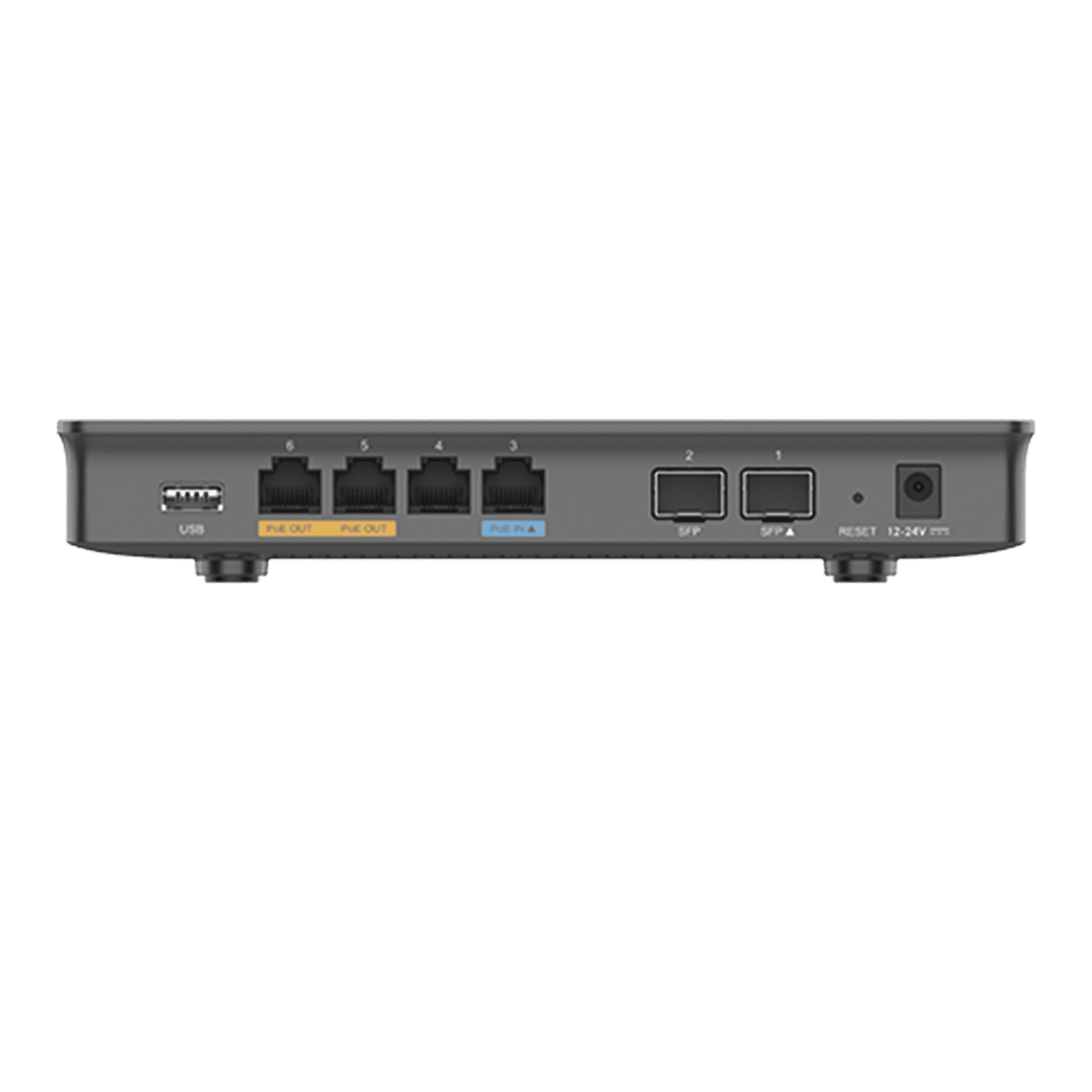Router Gigabit VPN / Balanceador de cargas / 30,000 sesiones NAT /  4 puertos 10/100/1000 Mbps + 2 puertos SFP (WAN/LAN) / 1 puerto entrada PoE(af/at) / 2 puertos salida PoE (af/at) / Compatible con GWN Cloud. GWN7002 - Grandstream