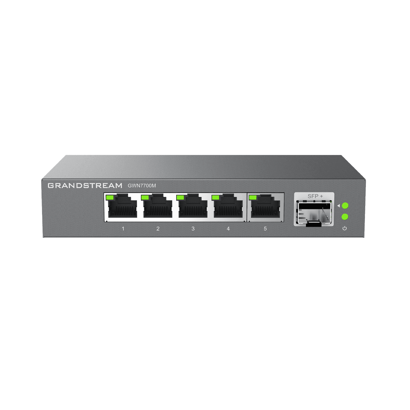 Switches de red Multi-Gigabit de 2.5G No Administrable / 5 Puertos RJ45 de 100/1000/2500Mbps / 1 puerto de fibra SFP+ GWN7700M - Grandstream
