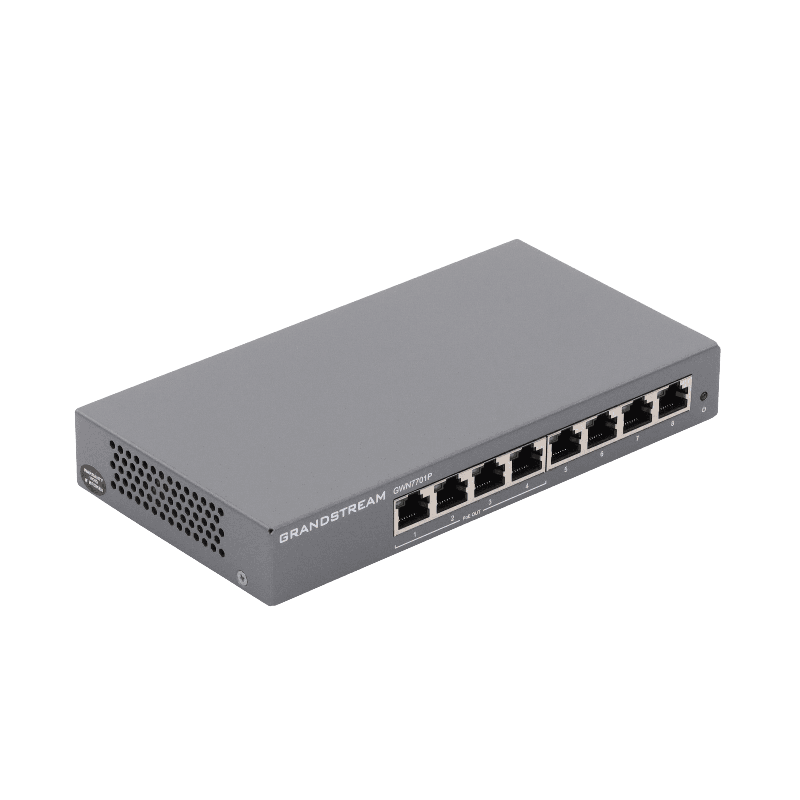 Switch PoE+ Gigabit No Administrable / 8 puertos 10/100/1000 Mbps / 4 puertos PoE+ /  hasta 60W GWN7701P - Grandstream
