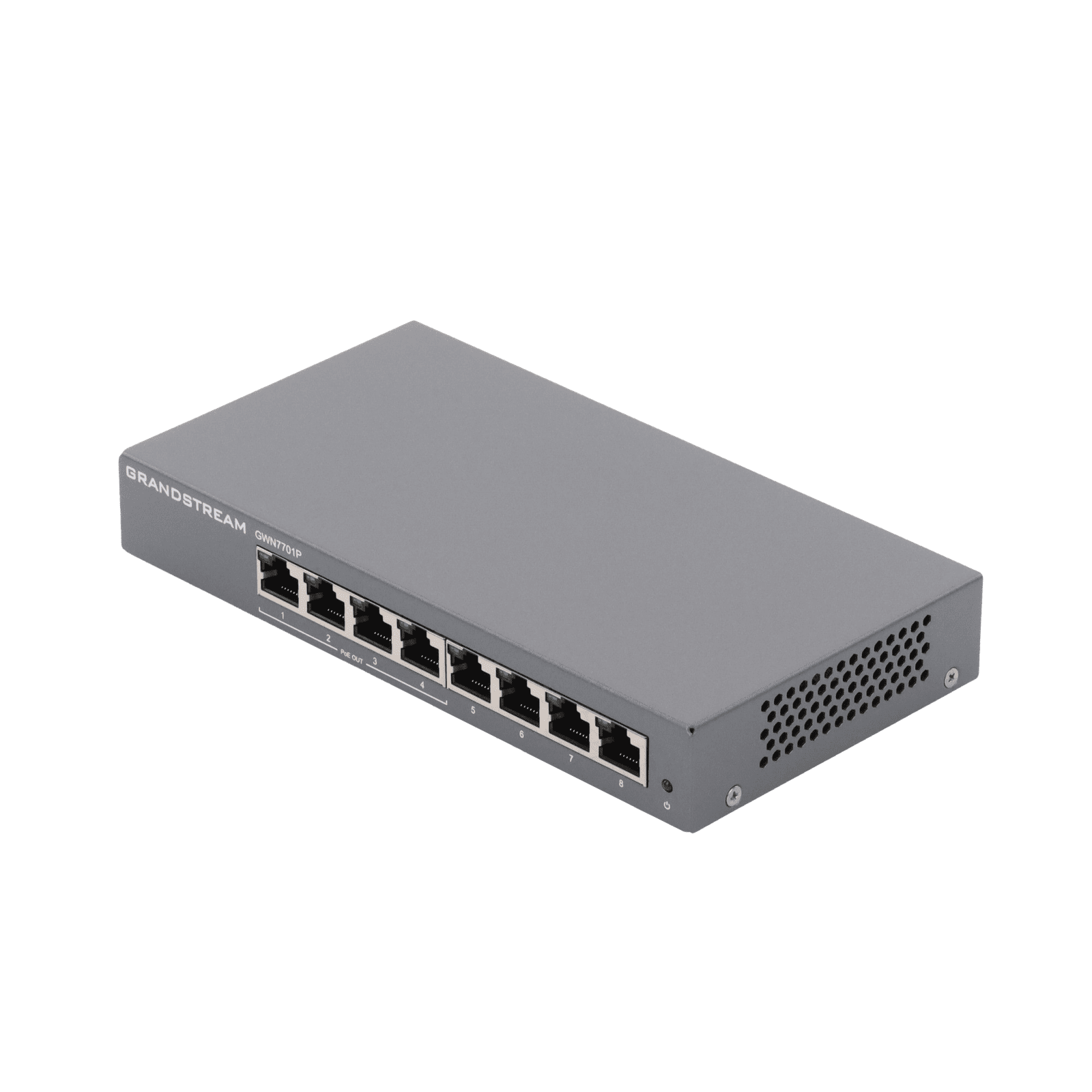 Switch PoE+ Gigabit No Administrable / 8 puertos 10/100/1000 Mbps / 4 puertos PoE+ / hasta 60W GWN7701P - Grandstream