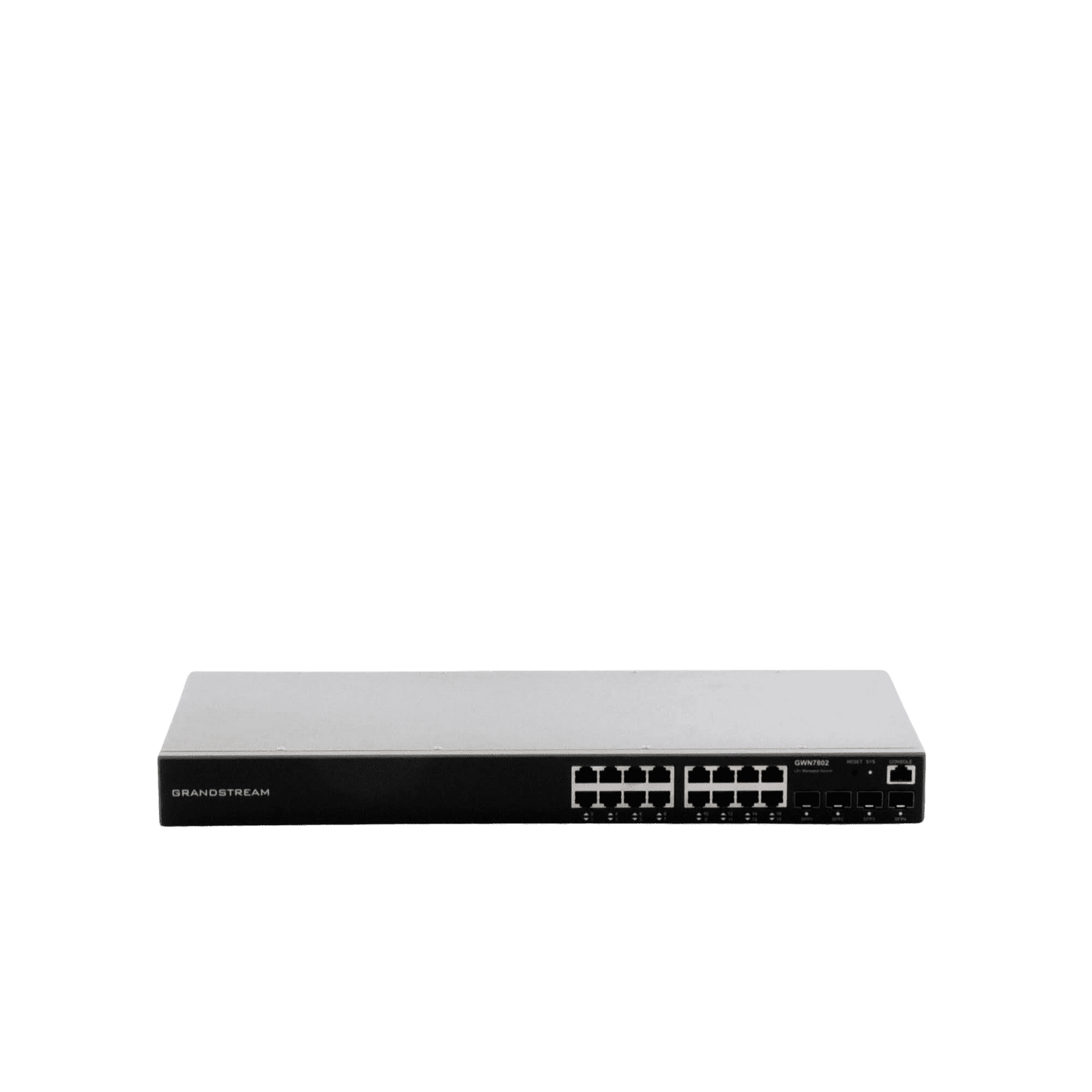 Switch Gigabit Administrable / 16 puertos 10/100/1000 Mbps + 4 Puertos SFP Uplink / Compatible con GWN Cloud. GWN7802 - Grandstream