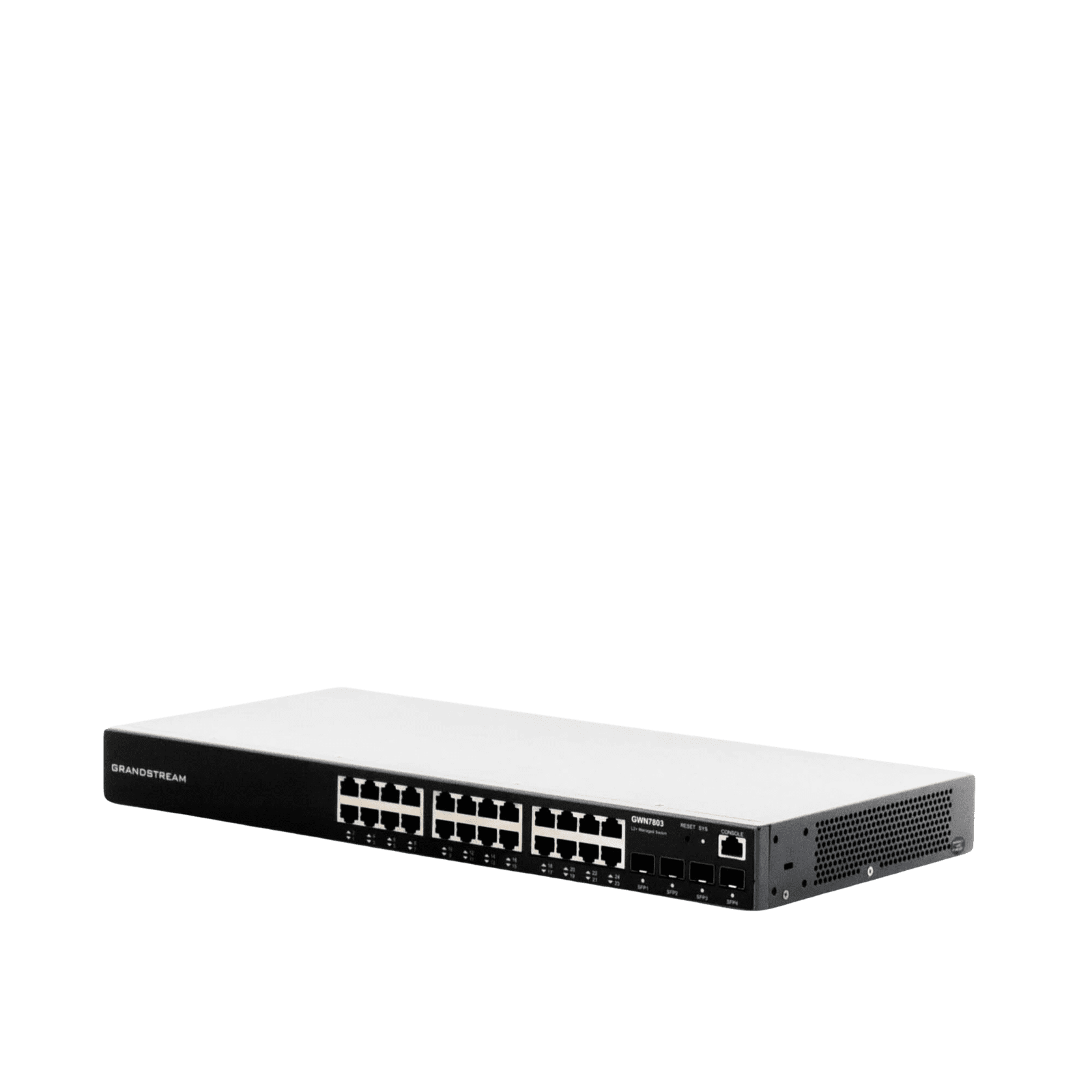 Switch Gigabit Administrable / 24 puertos 10/100/1000 Mbps + 4 Puertos SFP Uplink / Compatible con GWN Cloud. GWN7803 - Grandstream