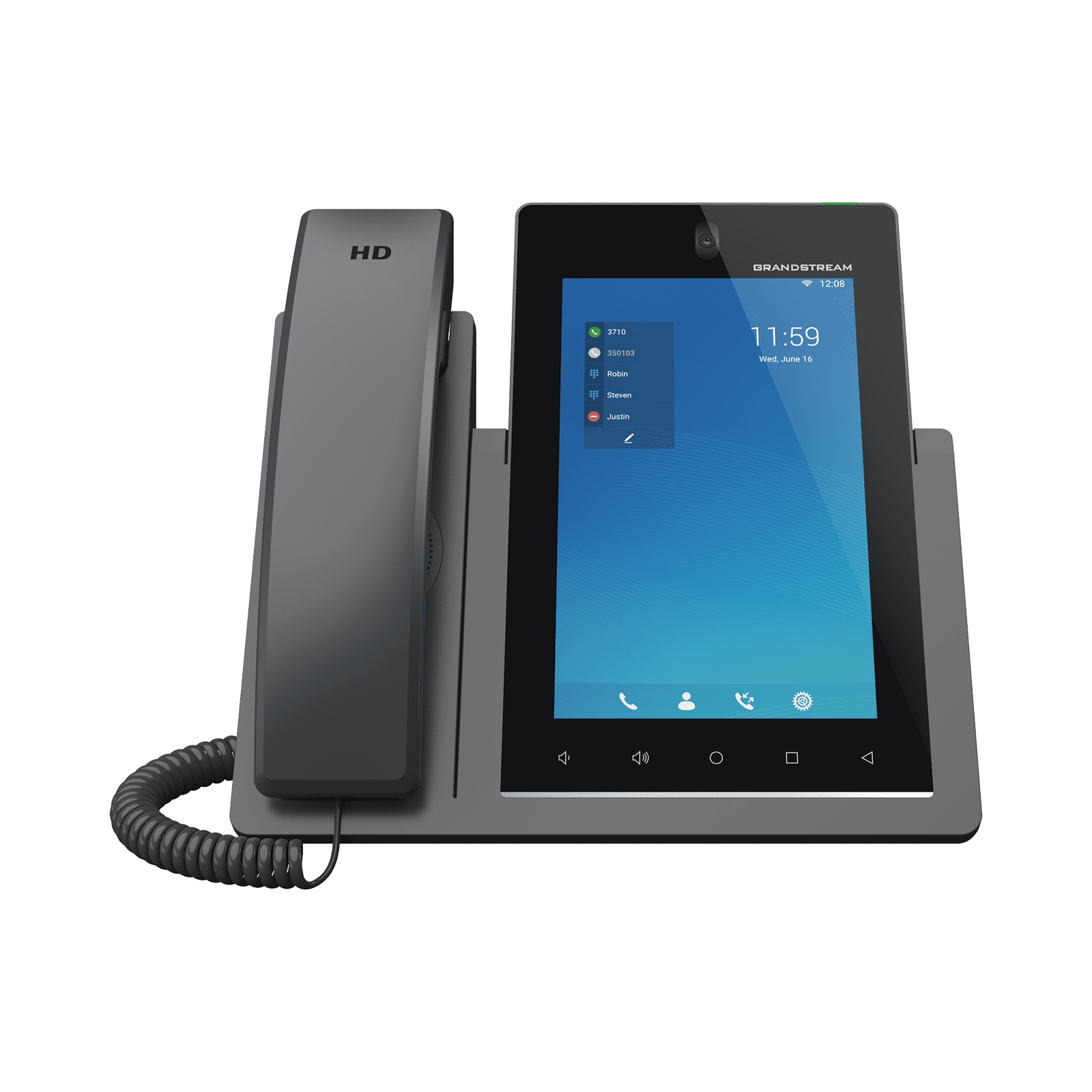 Teléfono IP Android 11, 16 líneas SIP con 16 cuentas, pantalla táctil 7″, puertos Gigabit, Wi-Fi, Bluetooth, PoE, codec Opus, IPV4/IPV6 con gestión en la nube GDMS GXV3470 - Grandstream