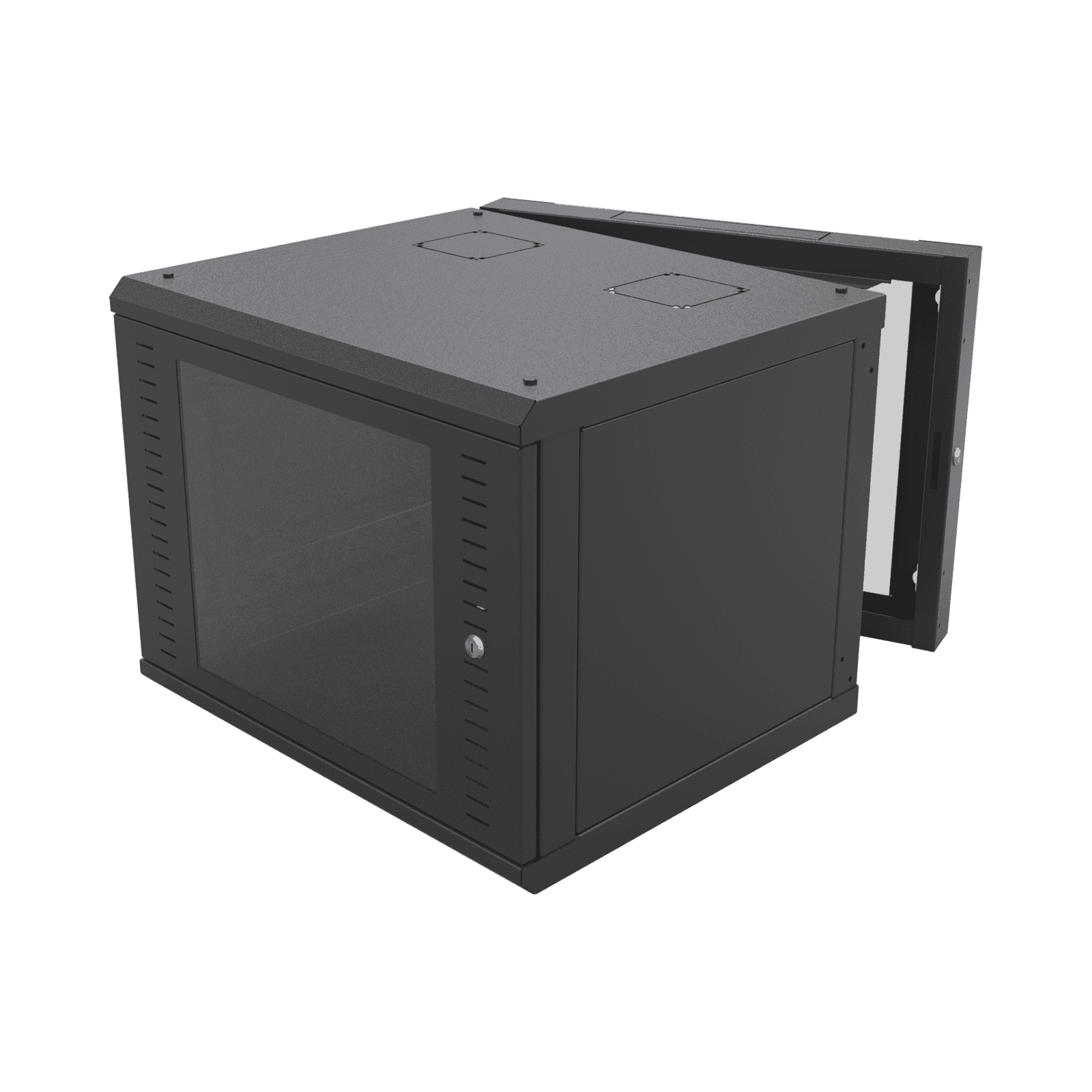 Gabinete Abatible de Pared (Con Marco Trasero) con Rack 19″ de 12 Unidades. Ventana de Cristal Templado. SR-1912-GAP-V4 - LINKEDPRO BY EPCOM