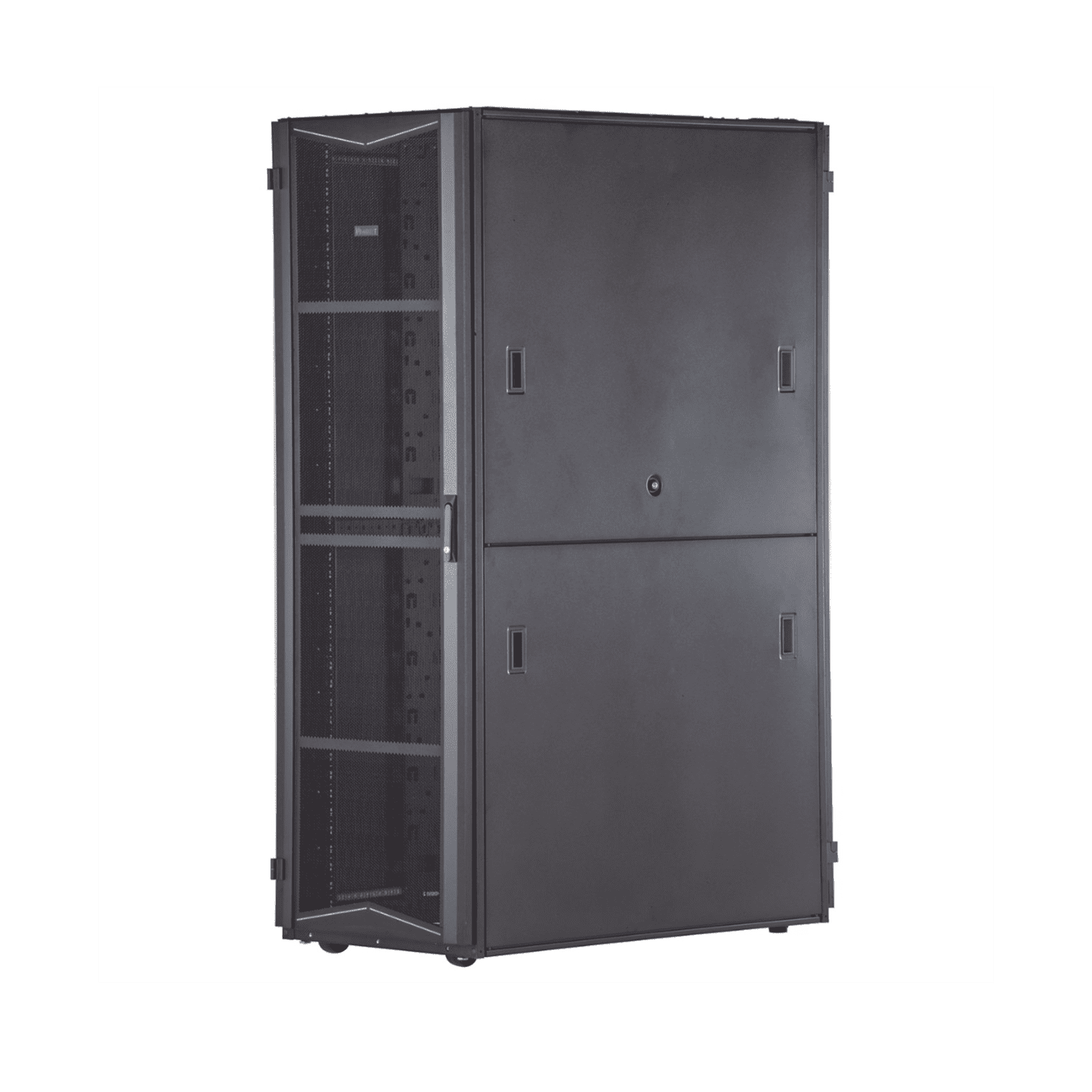 Gabinete FlexFusion para Centros de Datos, 42 UR, 600 mm de Ancho, 1070 mm de Profundidad, Fabricado en Acero, Color Negro XG64212BS0001 - PANDUIT