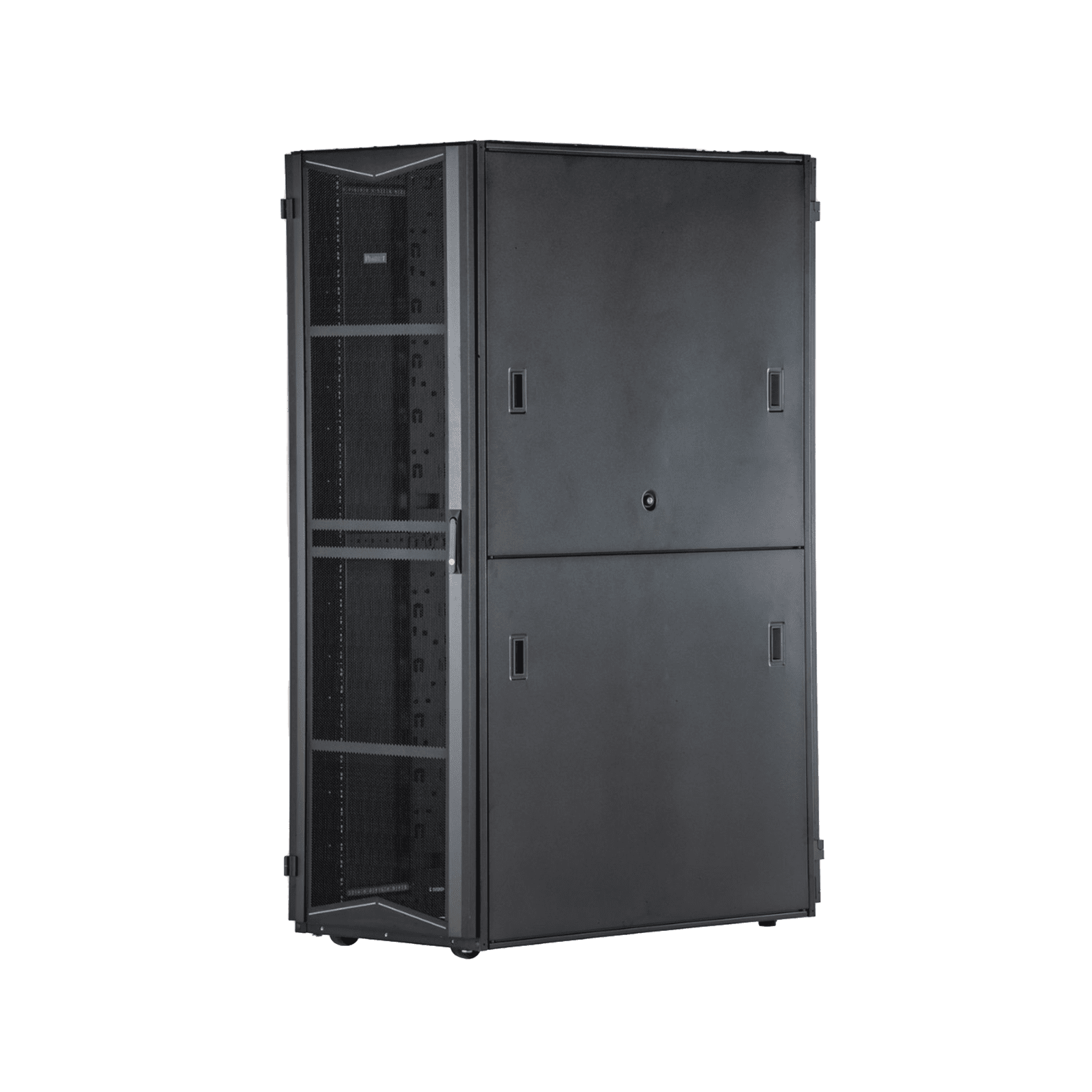 Gabinete FlexFusion para Centros de Datos, 42 UR, 800 mm de Ancho, 1070 mm de Profundidad, Fabricado en Acero, Color Negro XG84212BS0001 - PANDUIT
