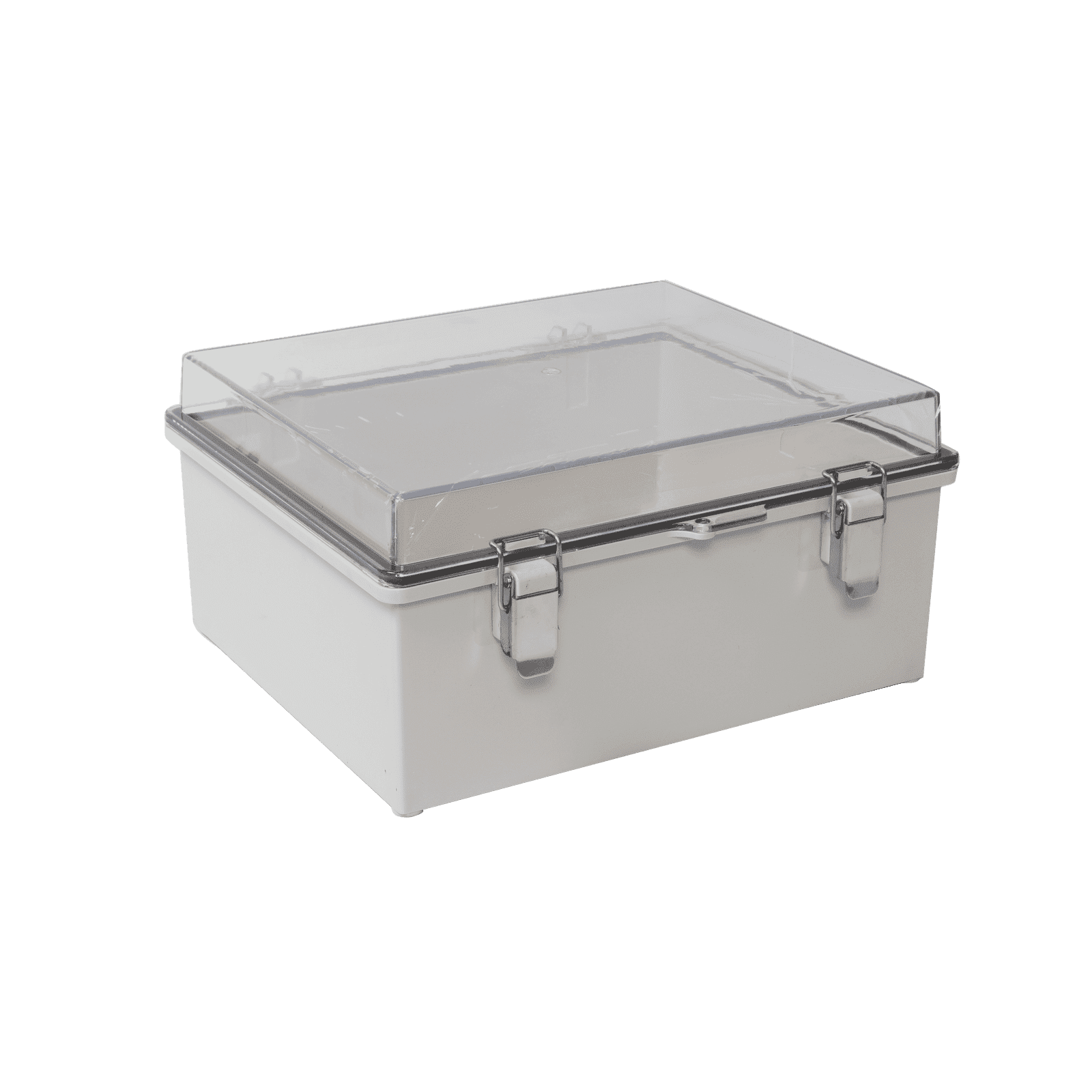 Gabinete Plástico ABS, Puerta Transparente, Uso en Intemperie (350 x 460 x 160 mm) Cierre por Broches Inoxidables y Permite Cerrado con Candado y Llave (Perno 5mm) No Incluido PST-3546-16ET - PRECISION