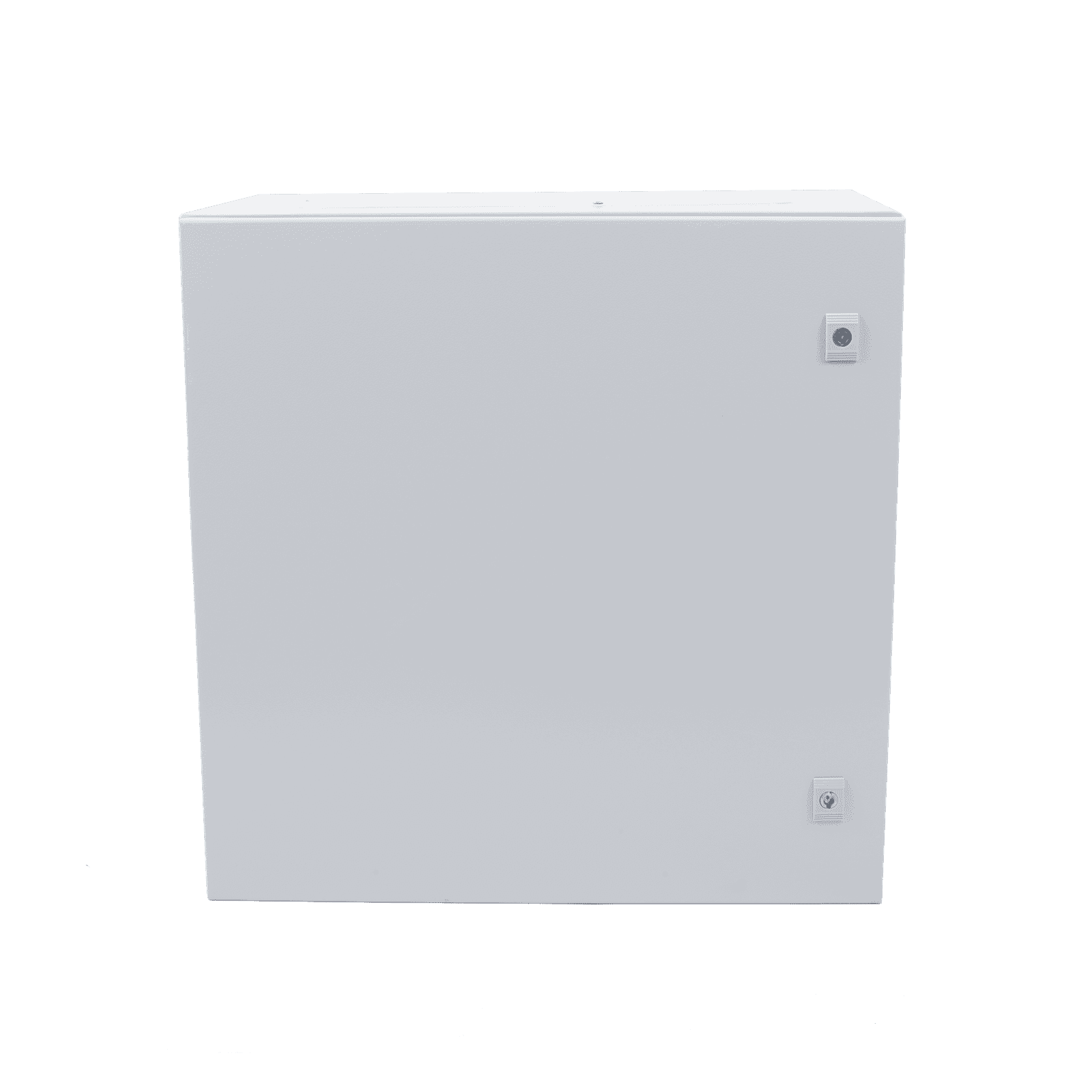 Gabinete de Acero IP66 Uso en Intemperie (600 x 600 x 300 mm) con Placa Trasera Interior Metálica y Compuerta Inferior Atornillable (Incluye Chapa y Llave T). PST-6060-30A - PRECISION