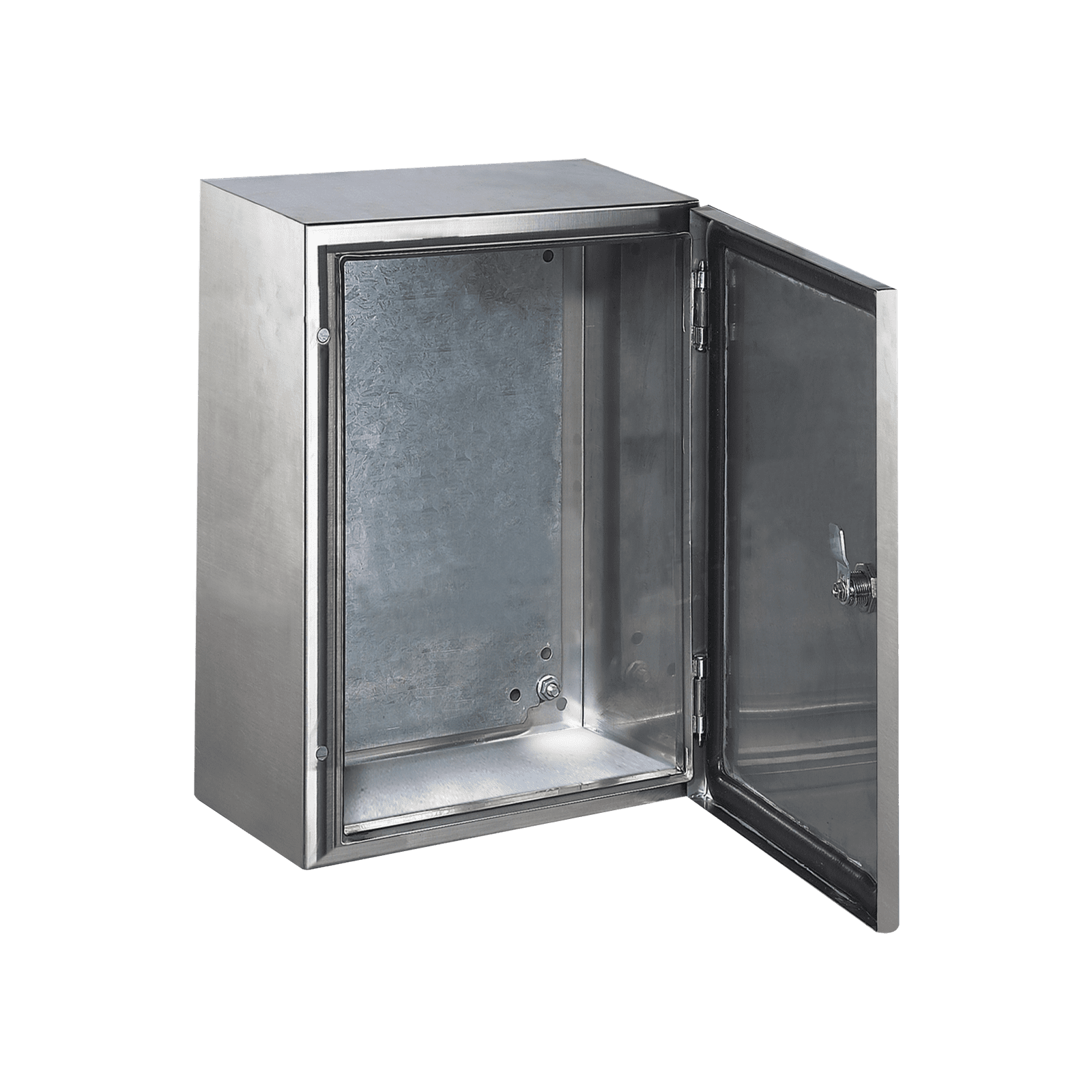 Gabinete de Acero Inoxidable IP66 Uso en Intemperie (200 x 300 x 150 mm) con Placa Interna Galvanizada. PST-203015-INOX-B - PRECISION