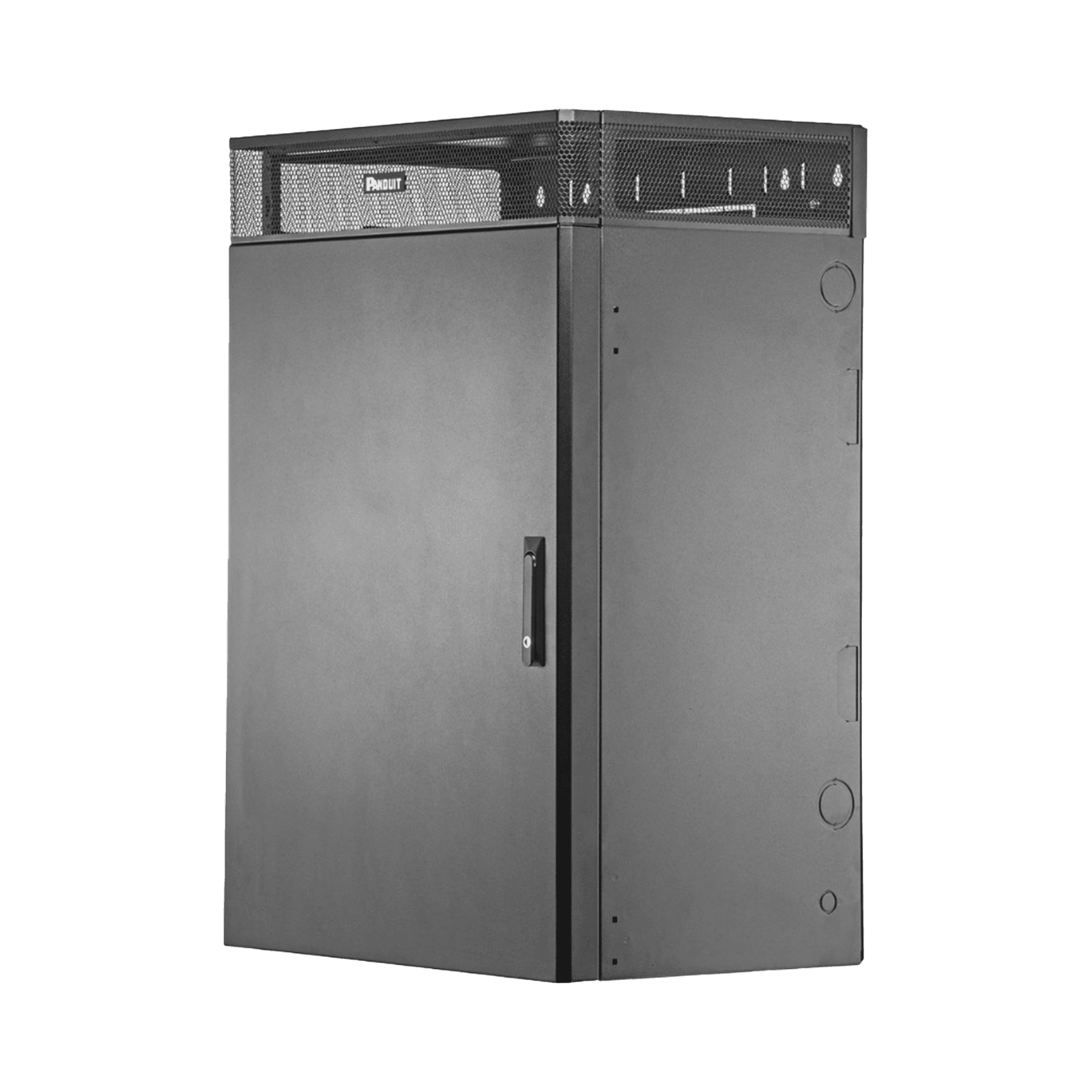 Gabinete de Montaje en Pared TrueEdge™, Con 9 UR para Equipo Activo y 9 UR para Paneles de Parcheo, Fabricado en Acero, Color Negro WME9BL - PANDUIT