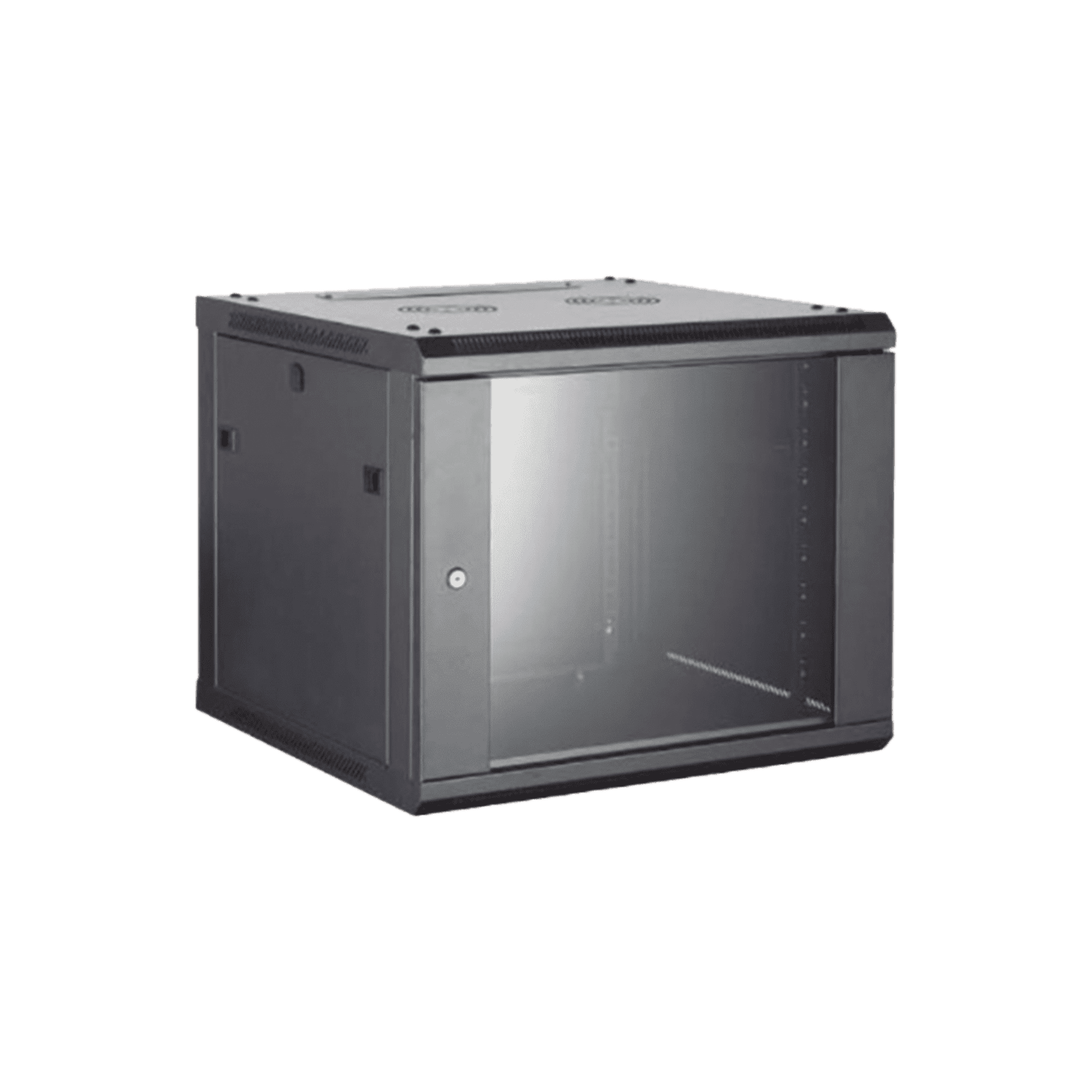 Gabinete para Montaje en Pared – Piso / Puerta de Cristal Templado / Cuerpo Fijo / 12 Unidades de Rack / 19″ / Fabricado en Acero DS-XS6412-S/B - HIKVISION