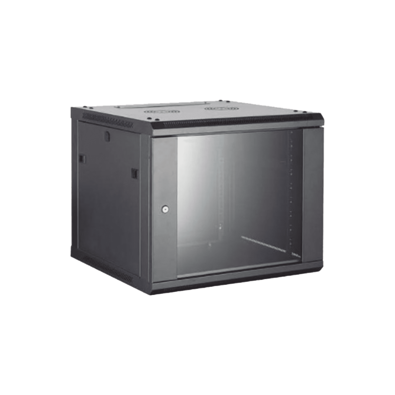 Gabinete para Montaje en Pared – Piso / Puerta de Cristal Templado / Cuerpo Fijo / 4 Unidades de Rack / 19″ / Fabricado en Acero DS-XS6404-S/B - HIKVISION