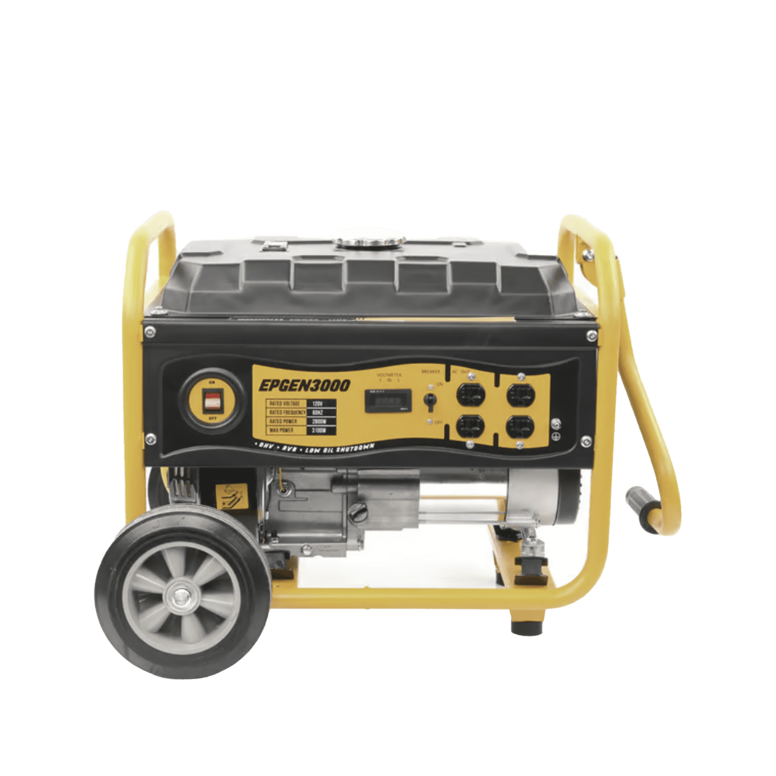 Generador a Gasolina / Planta de Emergencia 3kW, 110Vca, Encendido de Jalón, Jaula con Ruedas para Fácil Traslado EPGEN3000 - EPCOM POWERLINE