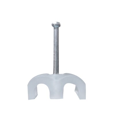 Grapa doble para cable redondo de 4mm color transparente (100pzs) (3401-00100) TD-C46 - THORSMAN