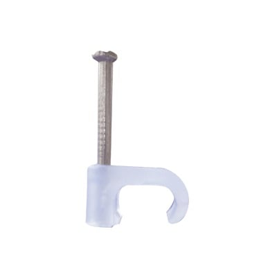 Grapa para cable plano de 4mm color transparente (100pzs) (3208-00100) TC-4X6 - THORSMAN