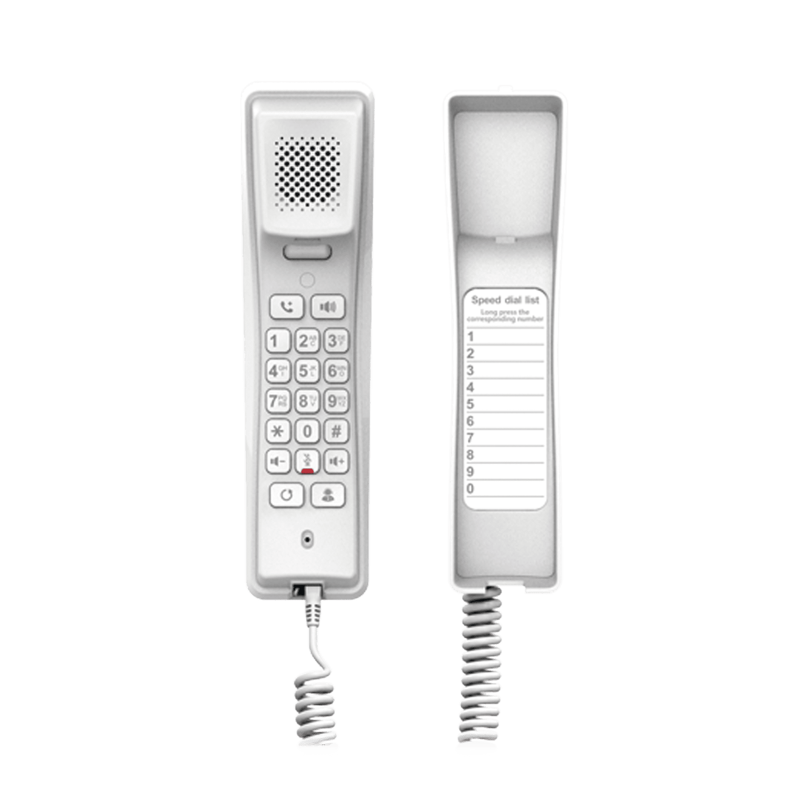 Teléfono IP profesional para Hotelería, montaje en pared, teclado numérico estándar, conferencia de 3 vías, Opus y PoE. H2U-W - FANVIL