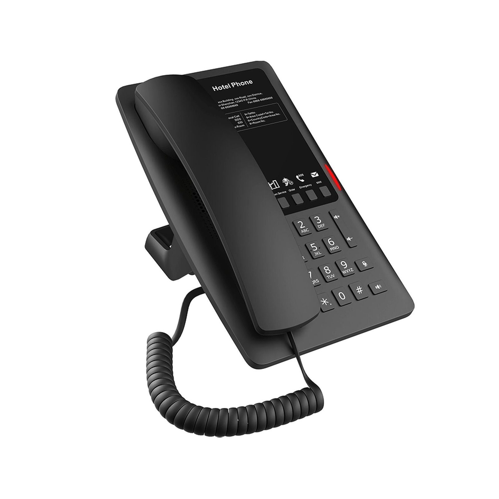 Teléfono IP para Hotelería, Puerto USB-A para carga, 5 teclas programables para servicio rápido (Hotline), plantilla personalizable con PoE H4 - FANVIL