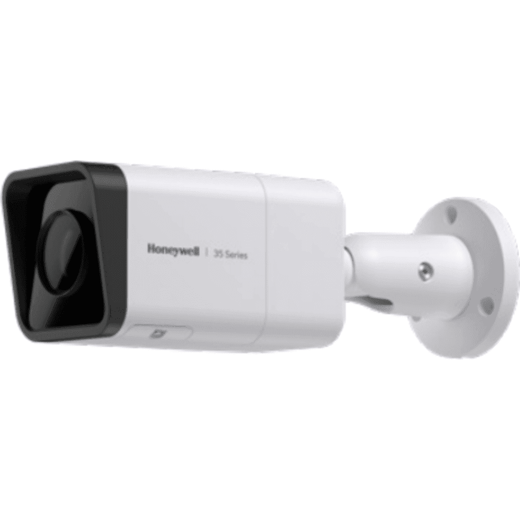 Bala IP 5 Megapixel / Lente Mot. 2.7 a 13.5 mm / 60 mts IR /  Ultra Baja Iluminación / IP67 / H.265 / IA (Filtro de Humanos y Vehiculos) / Merodeo / Conteo de Personas / PoE / Audio y Alarmas I/O / ONVIF / NDAA / Serie 35 / Honeywell Security HC35WB5R2