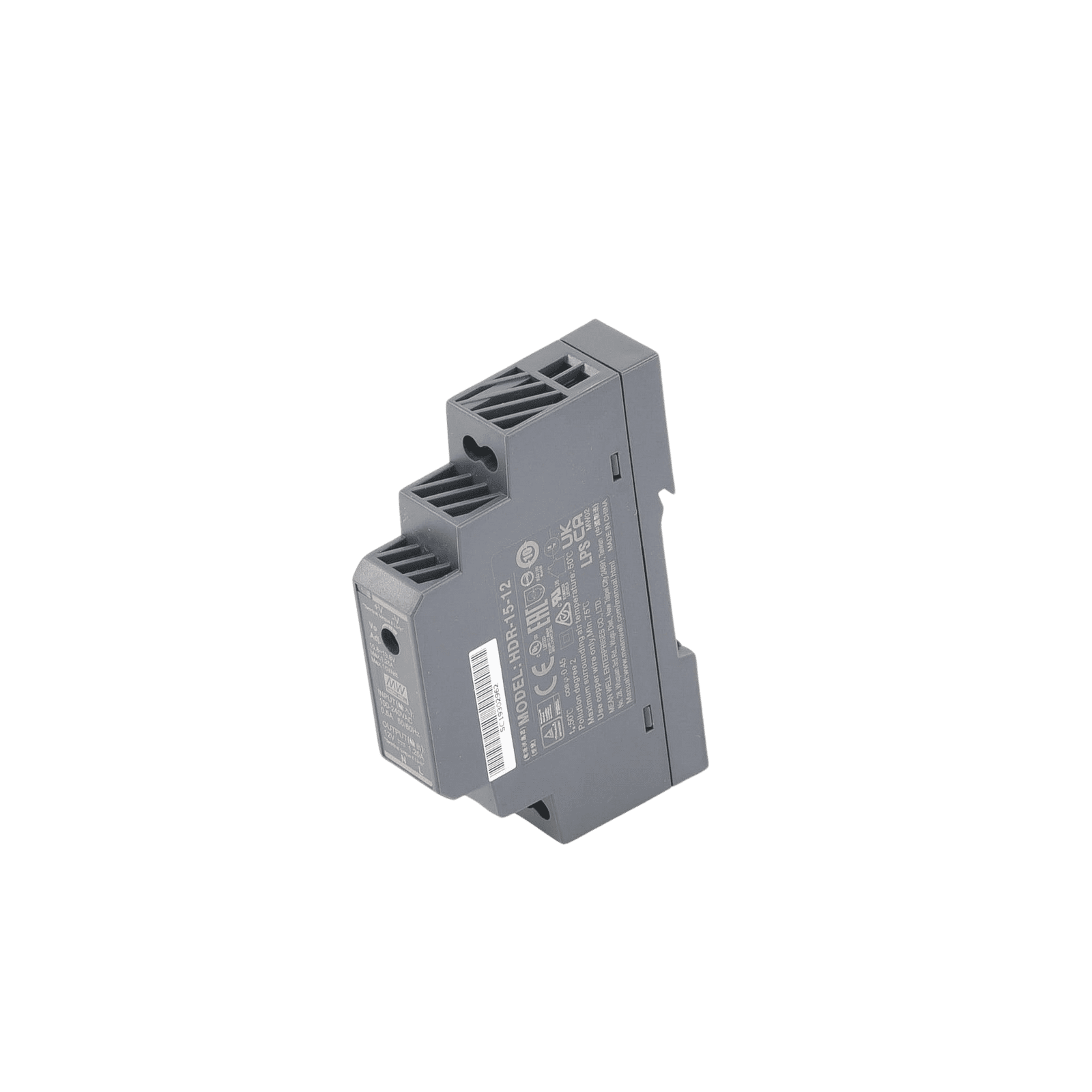 Fuente de Poder Industrial Ultra Delgada Riel Din 12Vcc, 15W HDR-15-12 - MEANWELL