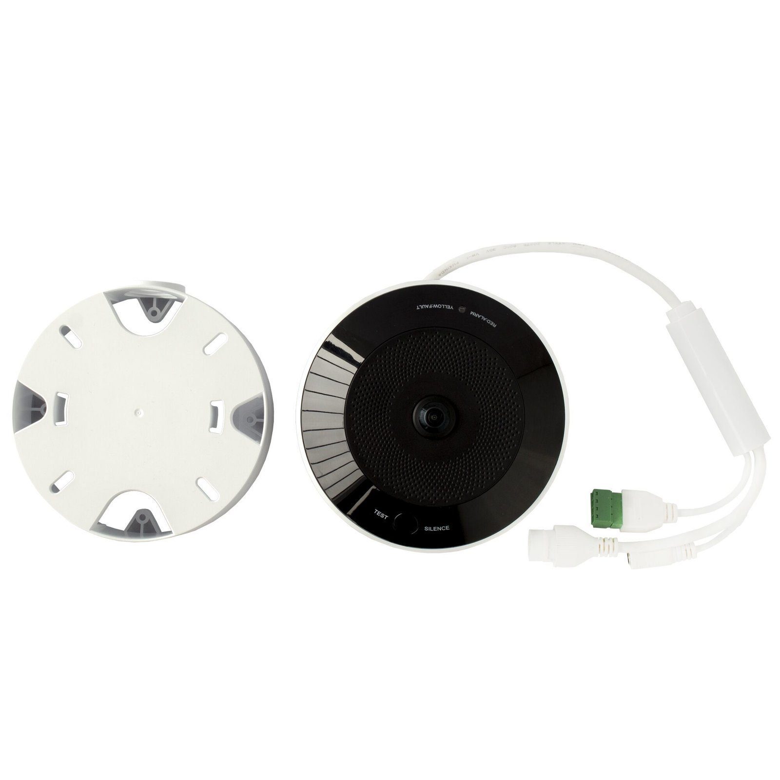 (HikFire) Mini Fisheye IP 4 Megapixel con Detector de Humo Puntual / Autónomo / Entrada y Salida de Alarma / 15 mts IR / PoE / WDR 120 dB / Alarma de 85 dB / MicroSD 128GB / Compatible con Hik-Connect HF-VS409 - HIKVISION