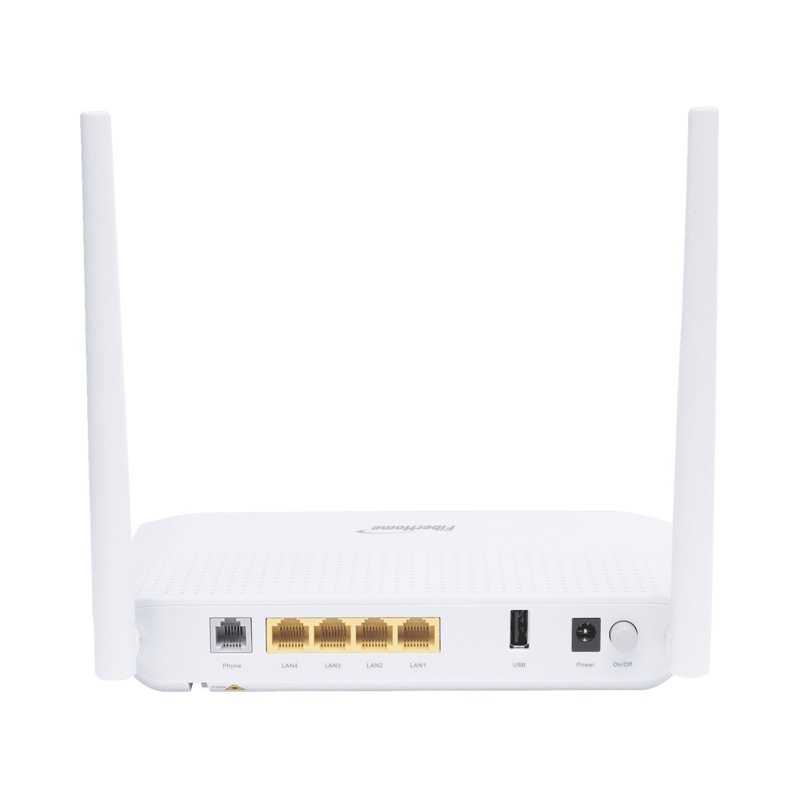 ONU GPON WiFi 2.4/5 GHz MIMO 2×2, 4 puertos Gigabit + 1 POTS + USB, conector SC/UPC HG6143D - FIBERHOME