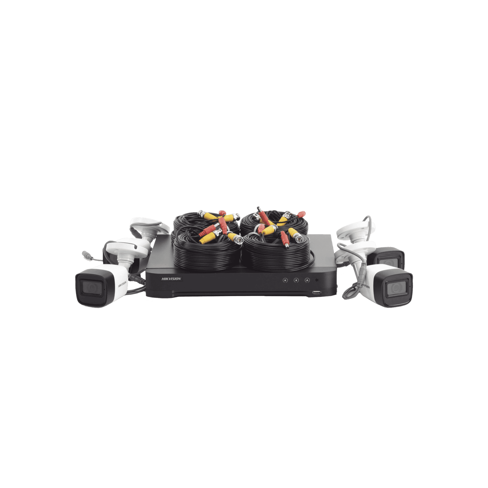 (MICRÓFONO INTEGRADO) KIT TURBOHD 5 Megapixel / DVR 4 Canales / 4 Cámaras Bala con Micrófono Integrado (exterior 2.8 mm) / Fuente de Poder / Accesorios de Instalación HIK5MPSLQ-KIT(B) - HIKVISION