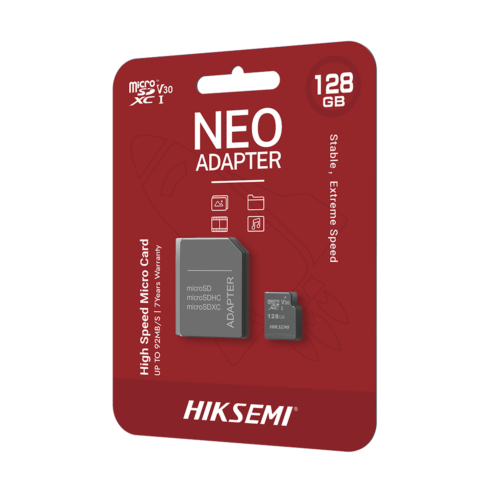 Memoria microSD con Adaptador Ideal para Celular o Tablet / 128 GB / Multipropósito / Clase 10 / 92 MB/s Lectura / 50 MB/s Escritura HS-TF-C1/128G/NEO/A - HIKSEMI by HIKVISION