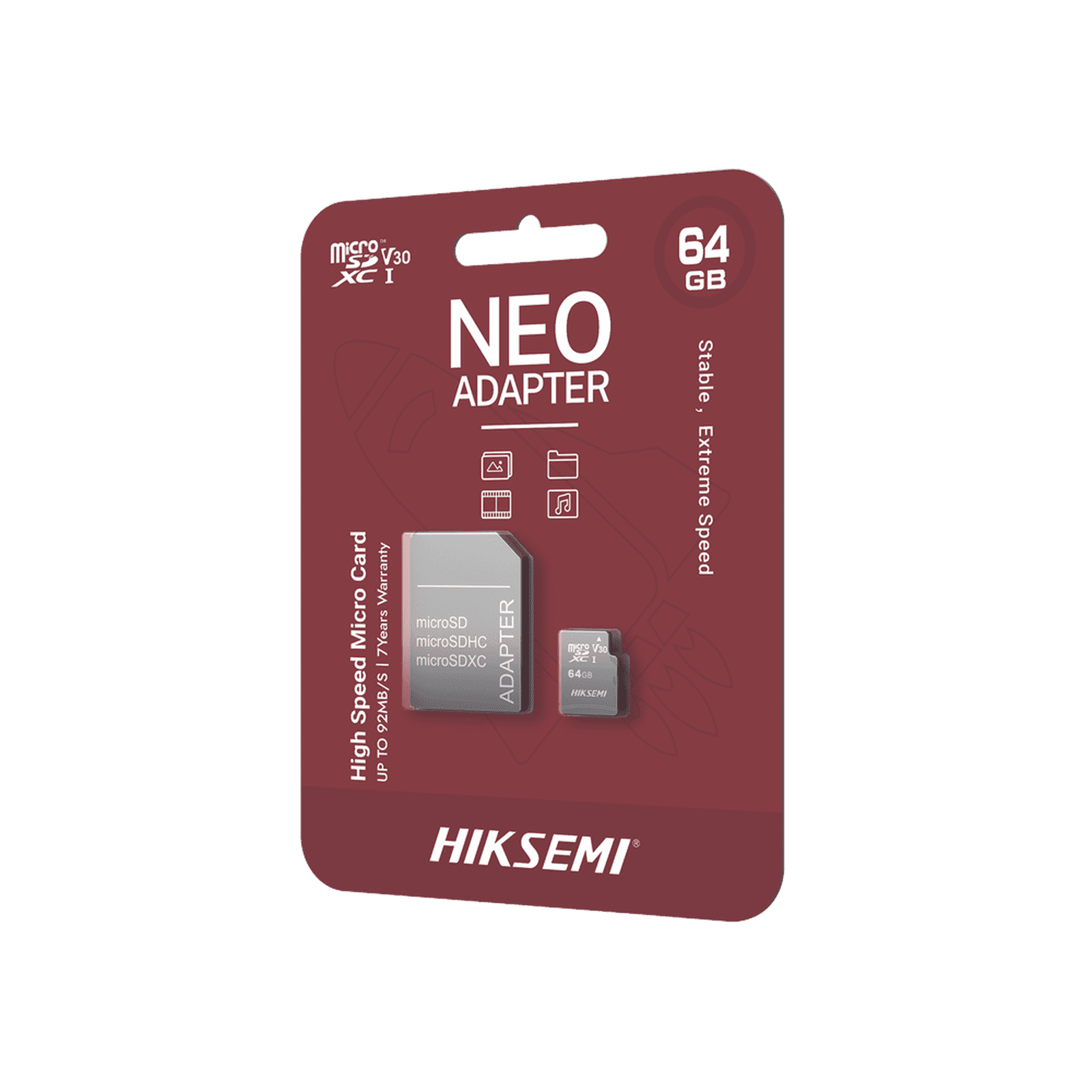Memoria microSD con Adaptador Ideal para Celular o Tablet / 64 GB / Multipropósito HS-TF-C1/64G/NEO/A - HIKSEMI by HIKVISION