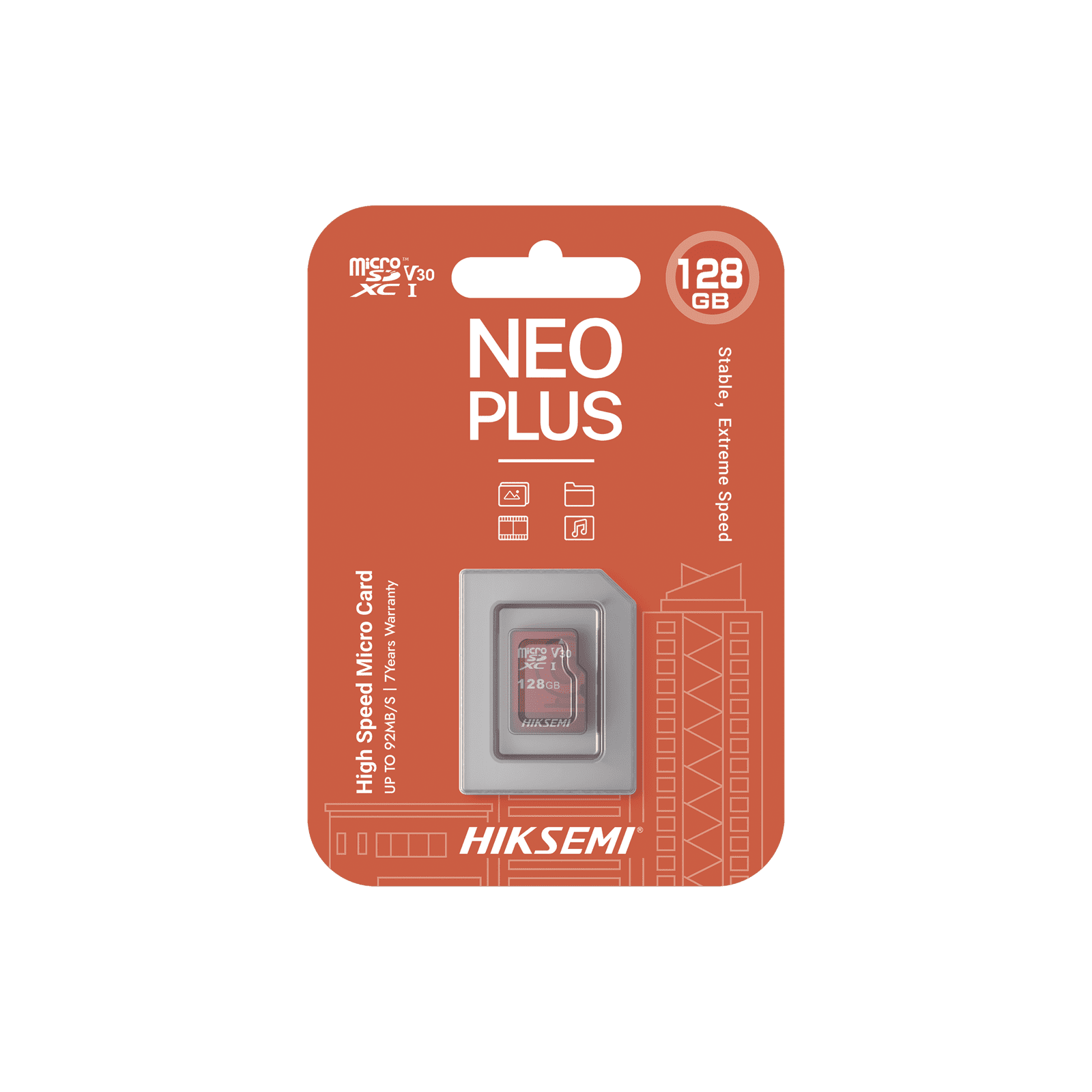 Memoria microSD / Clase 10 de 128 GB / Especializada Para Videovigilancia (Uso 24/7) / Compatibles con cámaras HIKVISION y Otras Marcas / 95 MB/s Lectura / 50 MB/s Escritura HS-TF-E1/128G - HIKSEMI by HIKVISION
