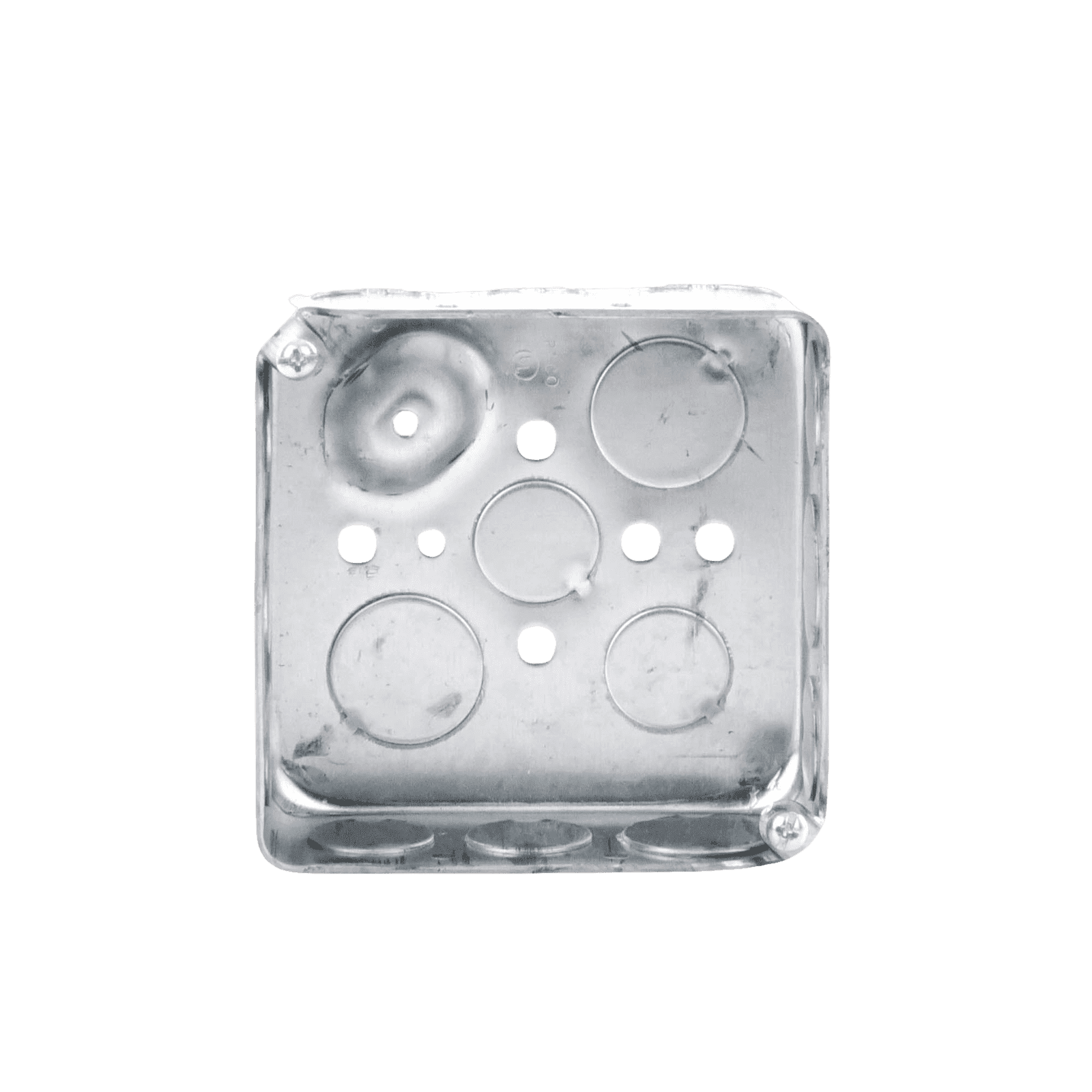 Caja Cuadrada 4 x 4″/ Profundidad 1- 1/2″/ Cuenta con 11 Entradas de 1/2″ y 6 de 3/4″.. HUB-192 - RACO