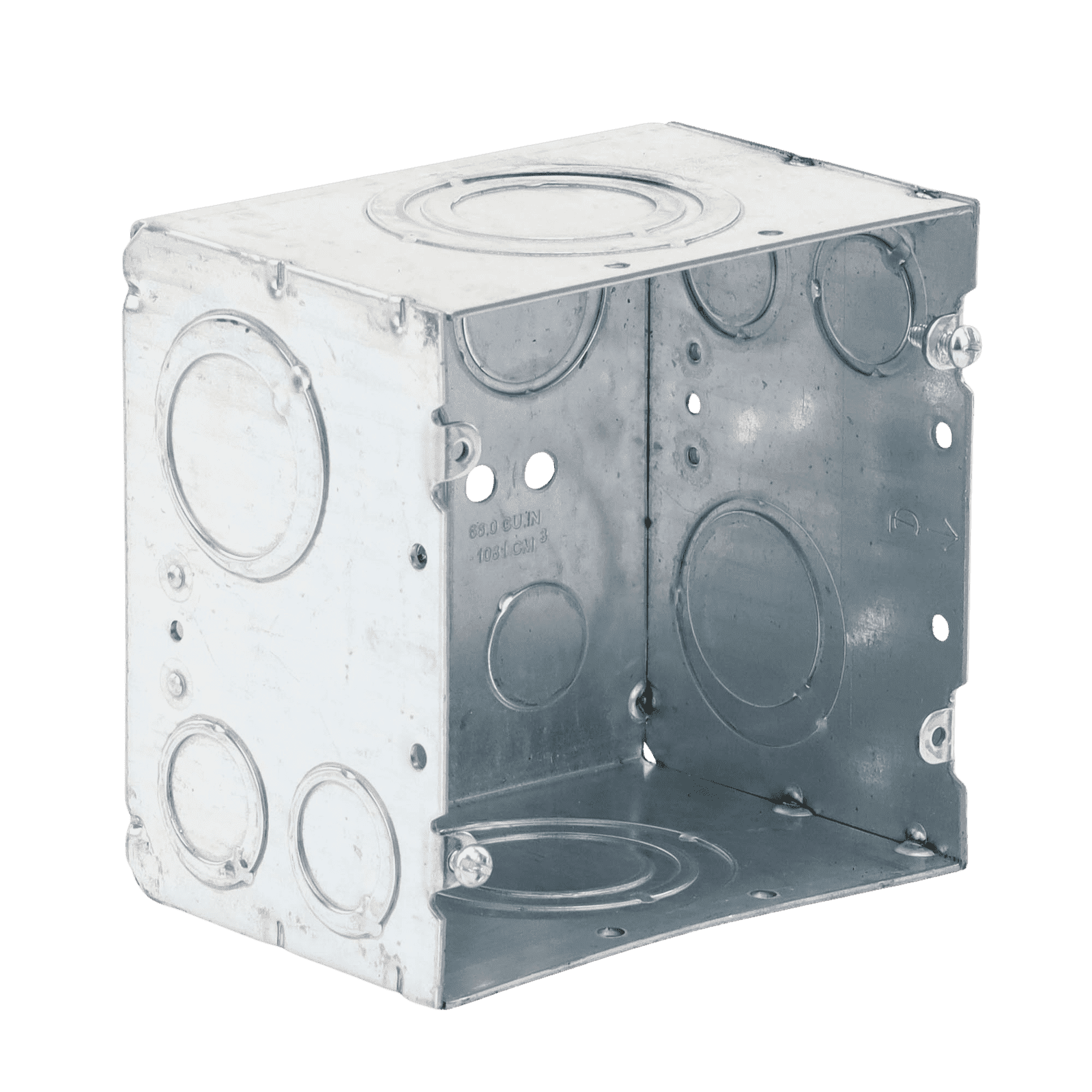 Caja Cuadrada 4- 11/16″ x 4 11/16″/ Profundidad de 3-1/4″/ 2 Entradas 1″, 1 1/4″, 1 1/2″, 2″, 2 Entradas 1″-1 1/4″, 2 Entradas 3/4 “- 1″, 4 Entradas 1/2″ – 3/4″, 2 Entradas 1/2”. HUB260 - RACO
